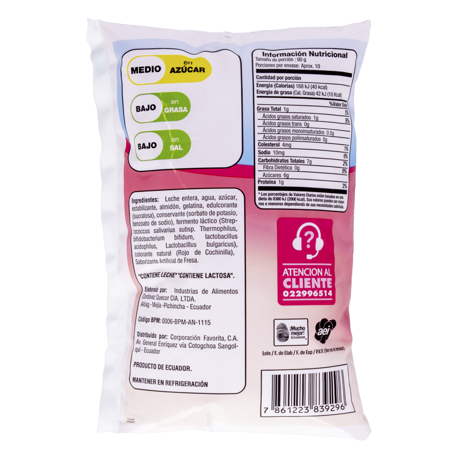 Yogurt Bebible Sabor A Fresa EL ARTESANAL 900 G