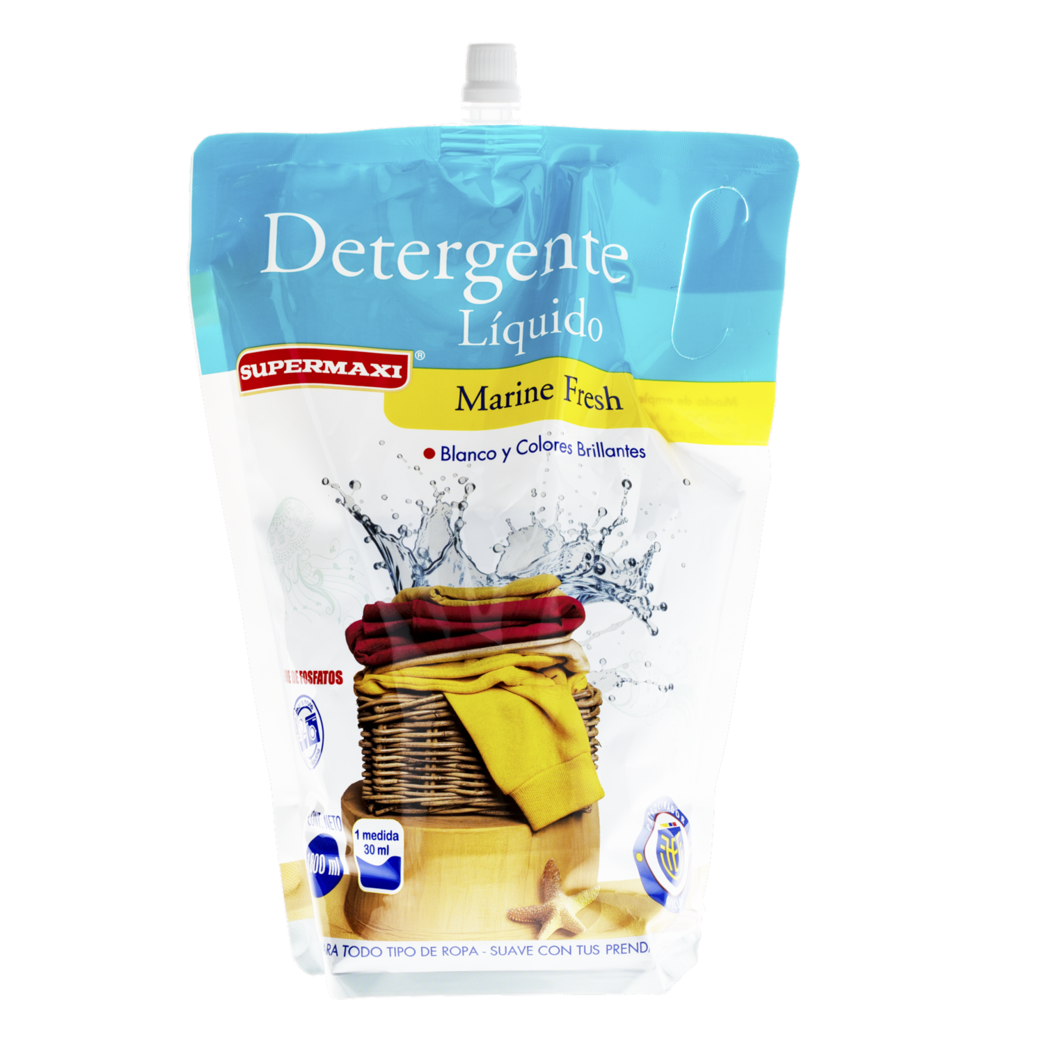Detergente Líquido Fragancia Marine Fresh FEF SUPERMAXI Doypack 1800 Ml