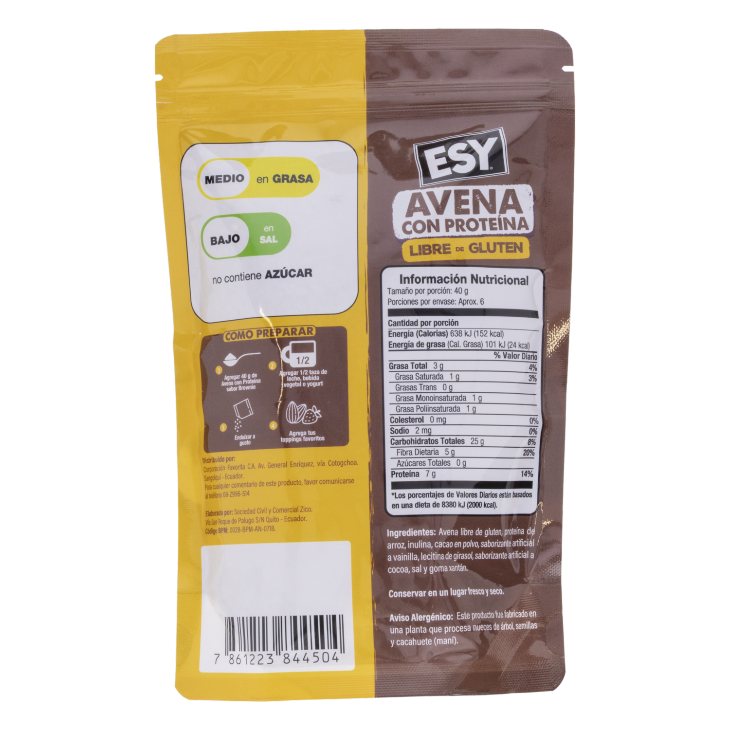 Avena Con Proteína Sabor A Brownie ESY 265 G