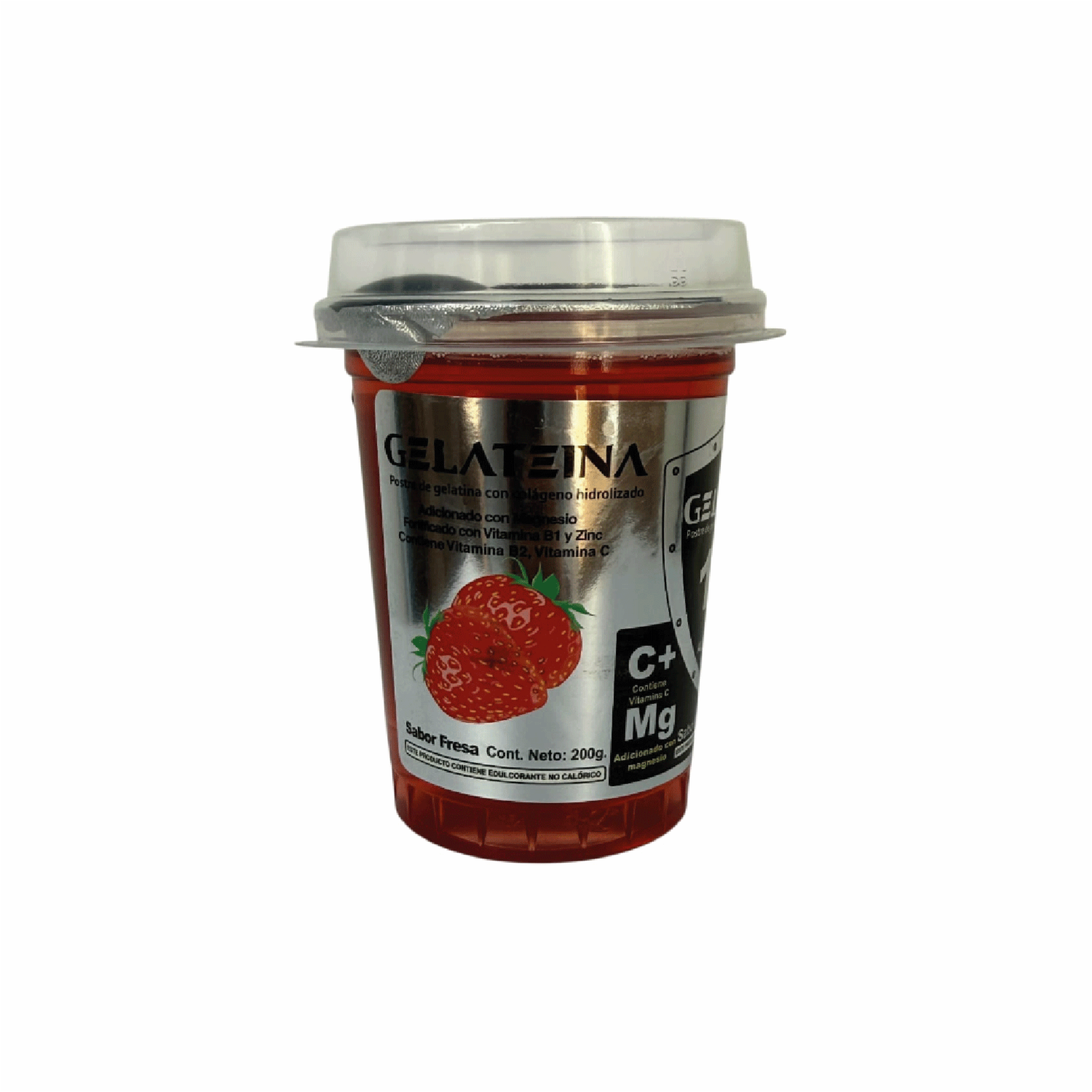 Postre De Gelatina Vitaminada Con Colágeno Hidrolizado Sabor Fresa GELATEINA 200 G