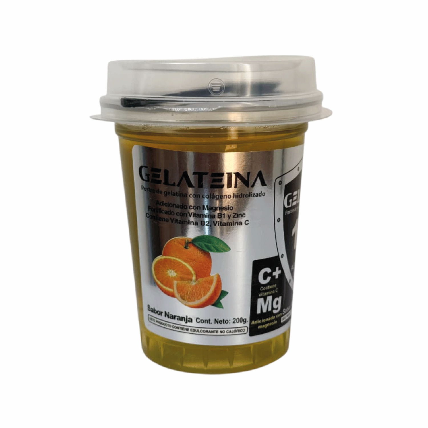 Postre De Gelatina Vitaminada Con Colágeno Hidrolizado Sabor A Naranja GELATEINA 200 G