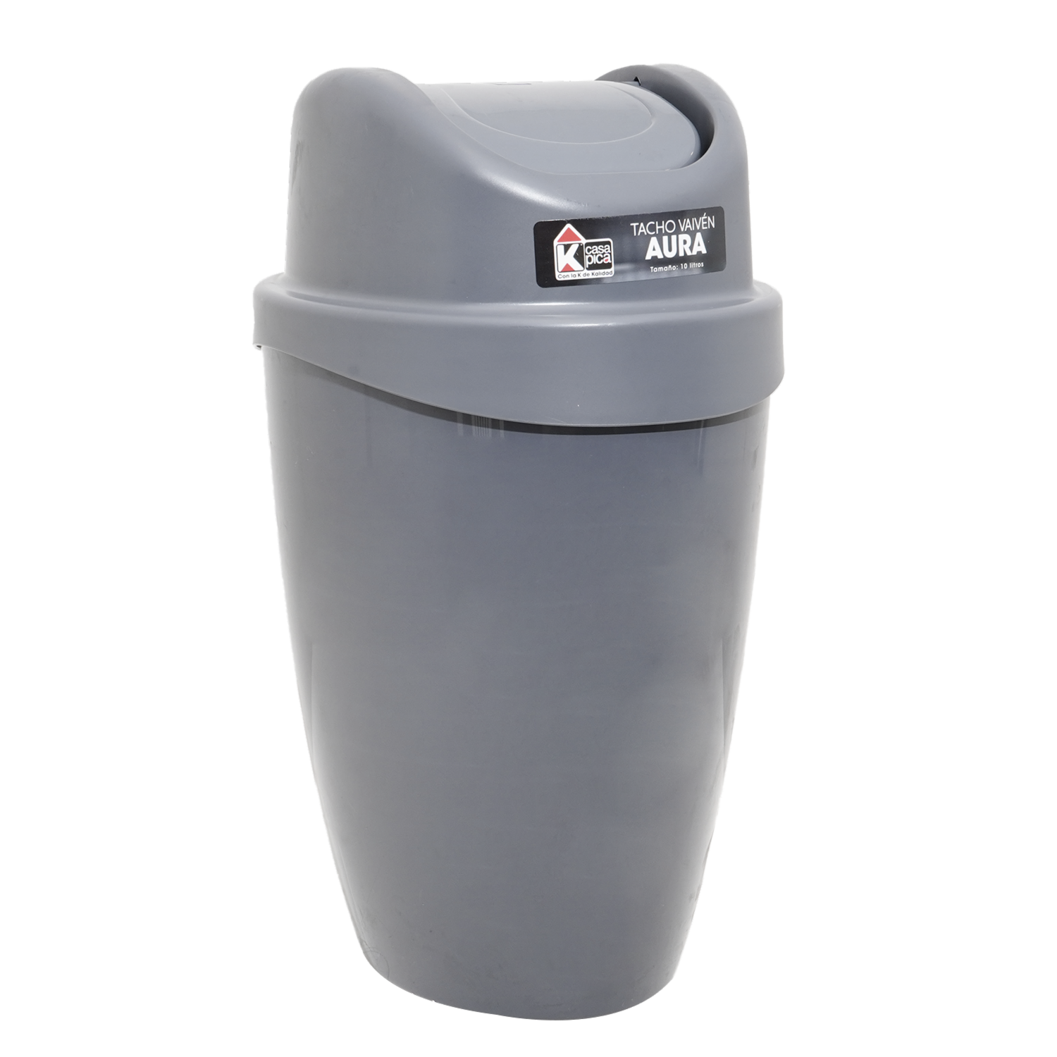 Tacho De Basura Vaivén Aura Gris Oscuro CASA PICA 10 Litros