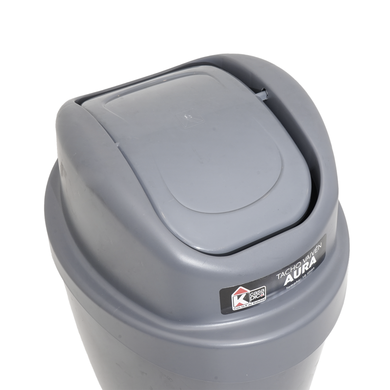 Tacho De Basura Vaivén Aura Gris Oscuro CASA PICA 10 Litros