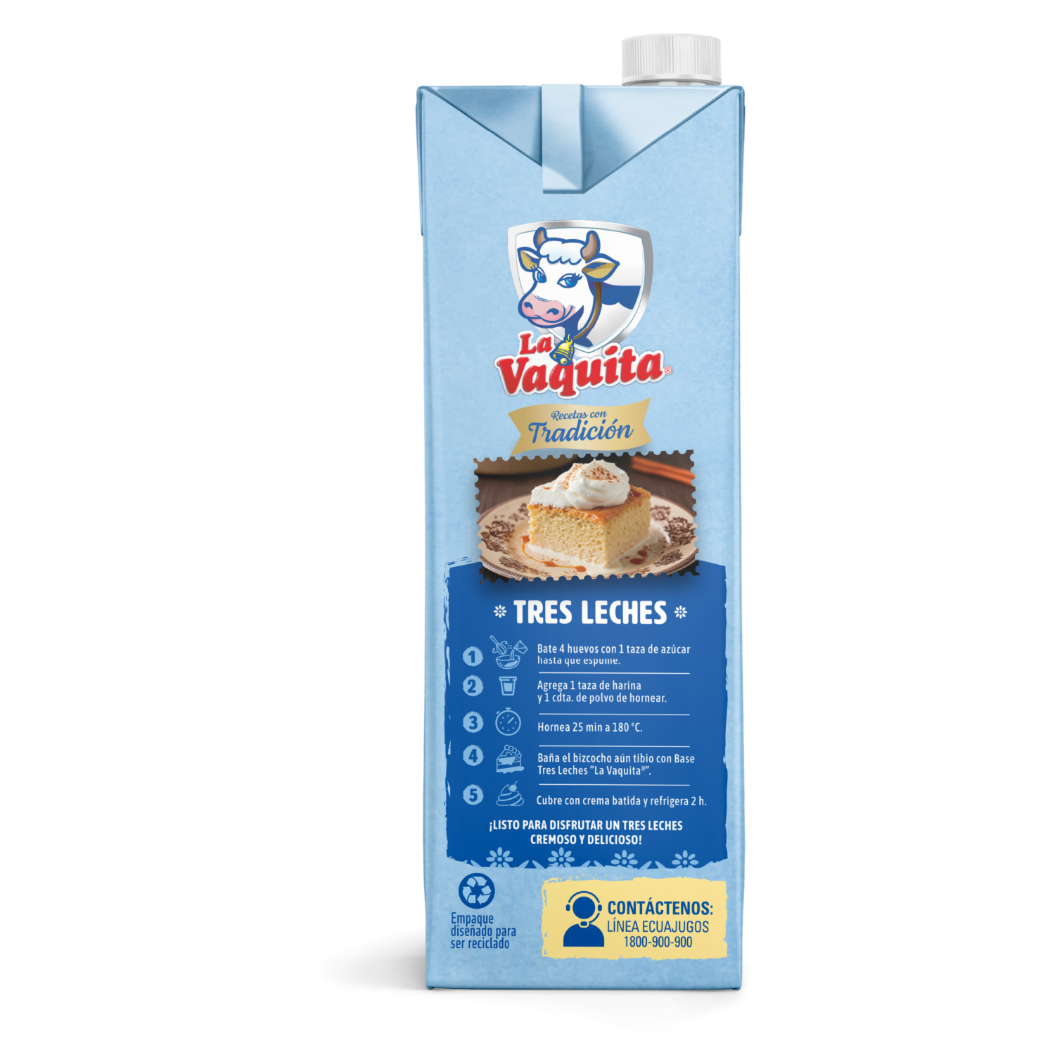 Tres Leches Base Láctea LA VAQUITA 1 Litro