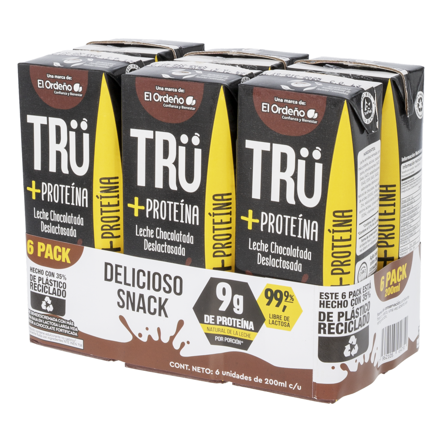 Leche Chocolatada Deslactosada + Proteína TRÜ 6X200 Ml