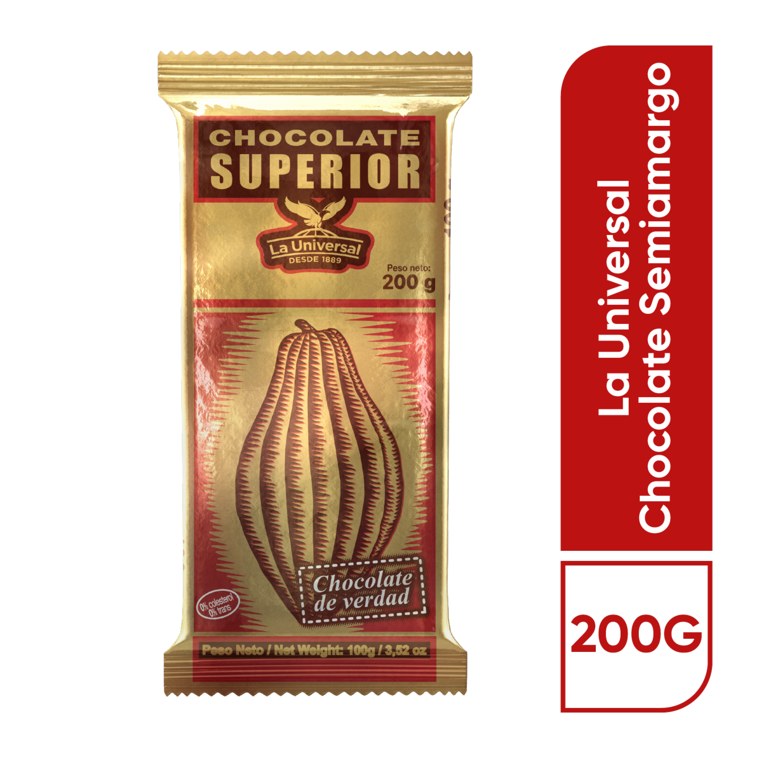 Chocolate Semiamargo SUPERIOR 200 G