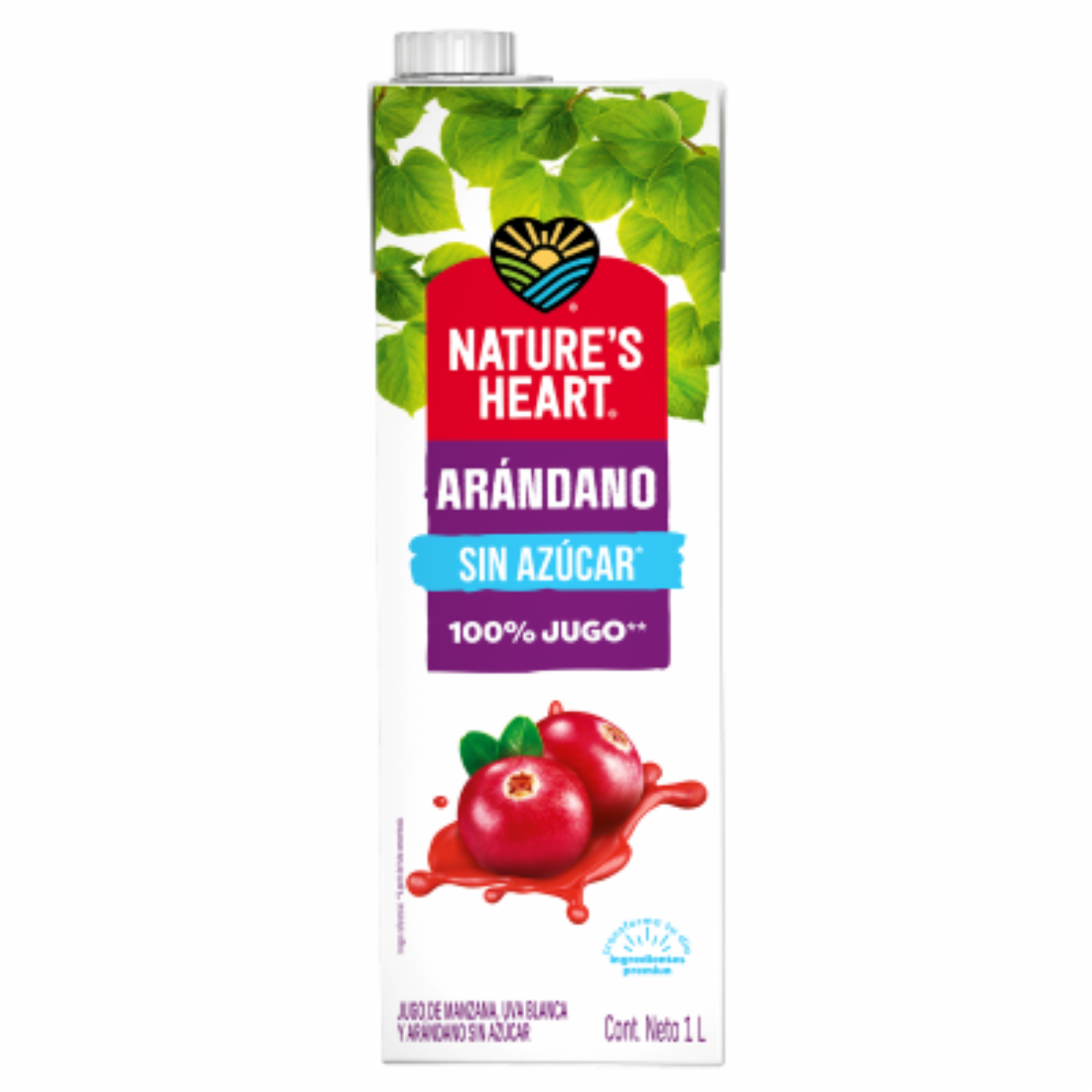 Jugo De Arándanos Sin Azúcar NATURE´S HEART 1 Litro