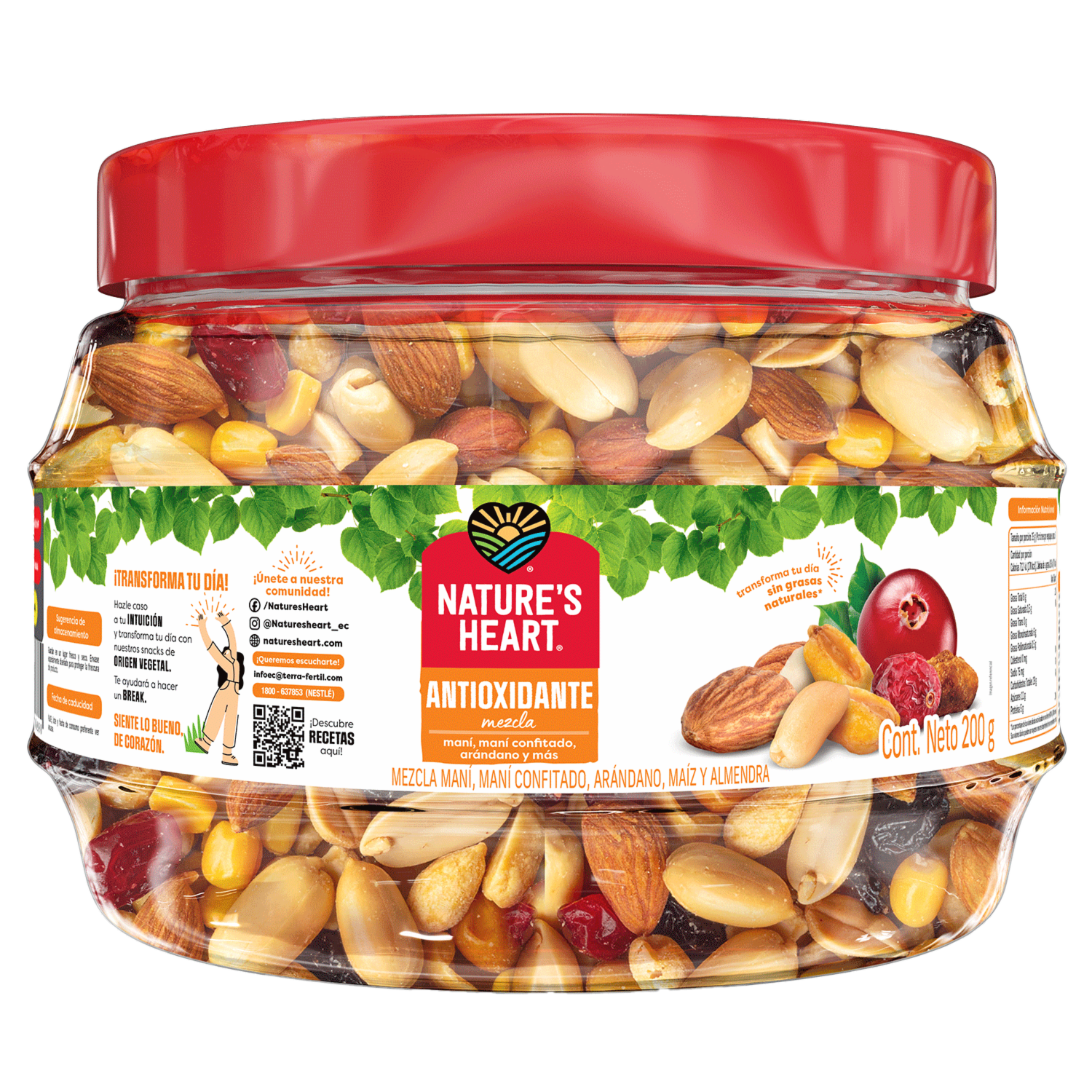 Mix Frutos Secos Vitrolero Antioxidante NATURE´S HEART 200 G