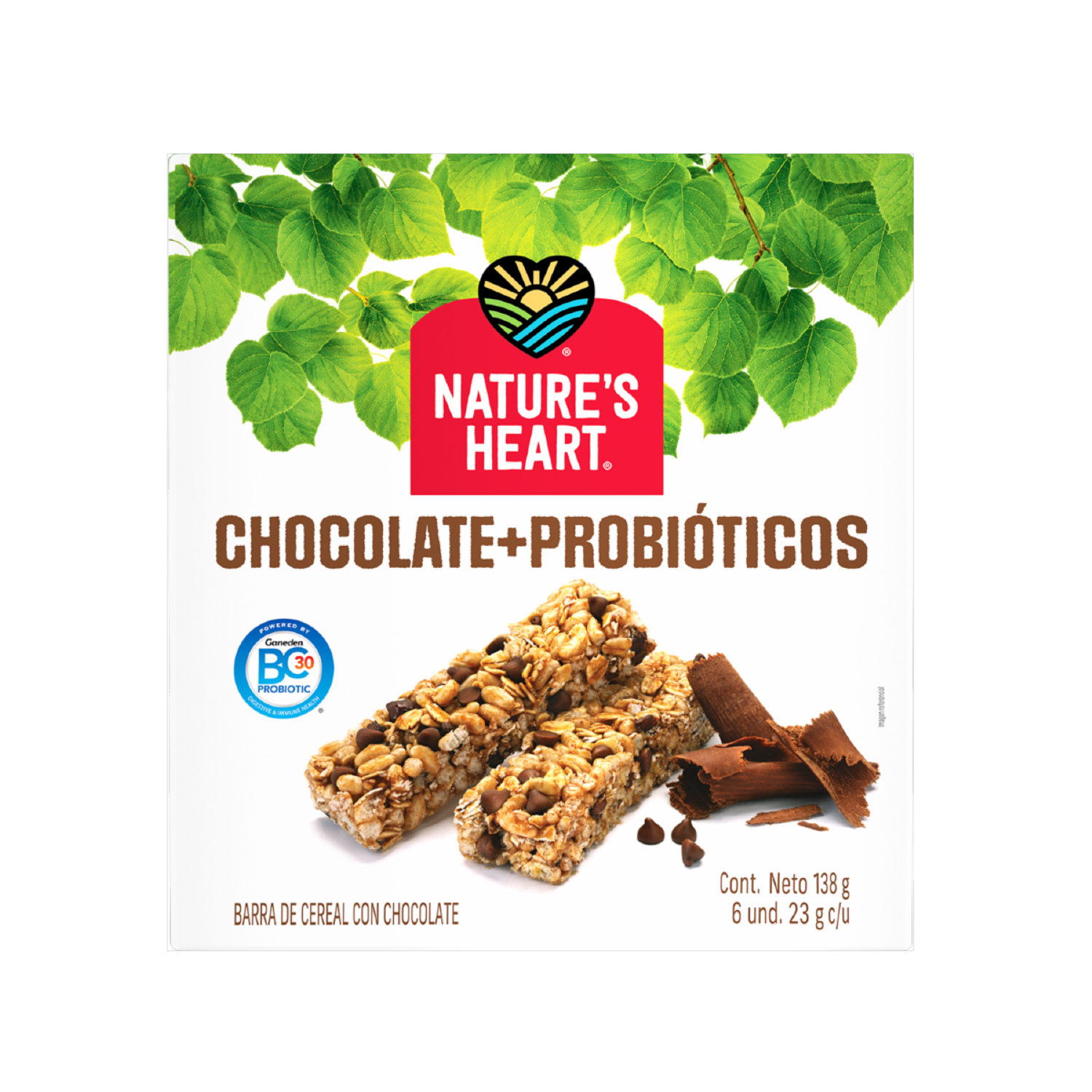 Barra Energética De Chocolate Con Probióticos NATURE’S HEART 138 G