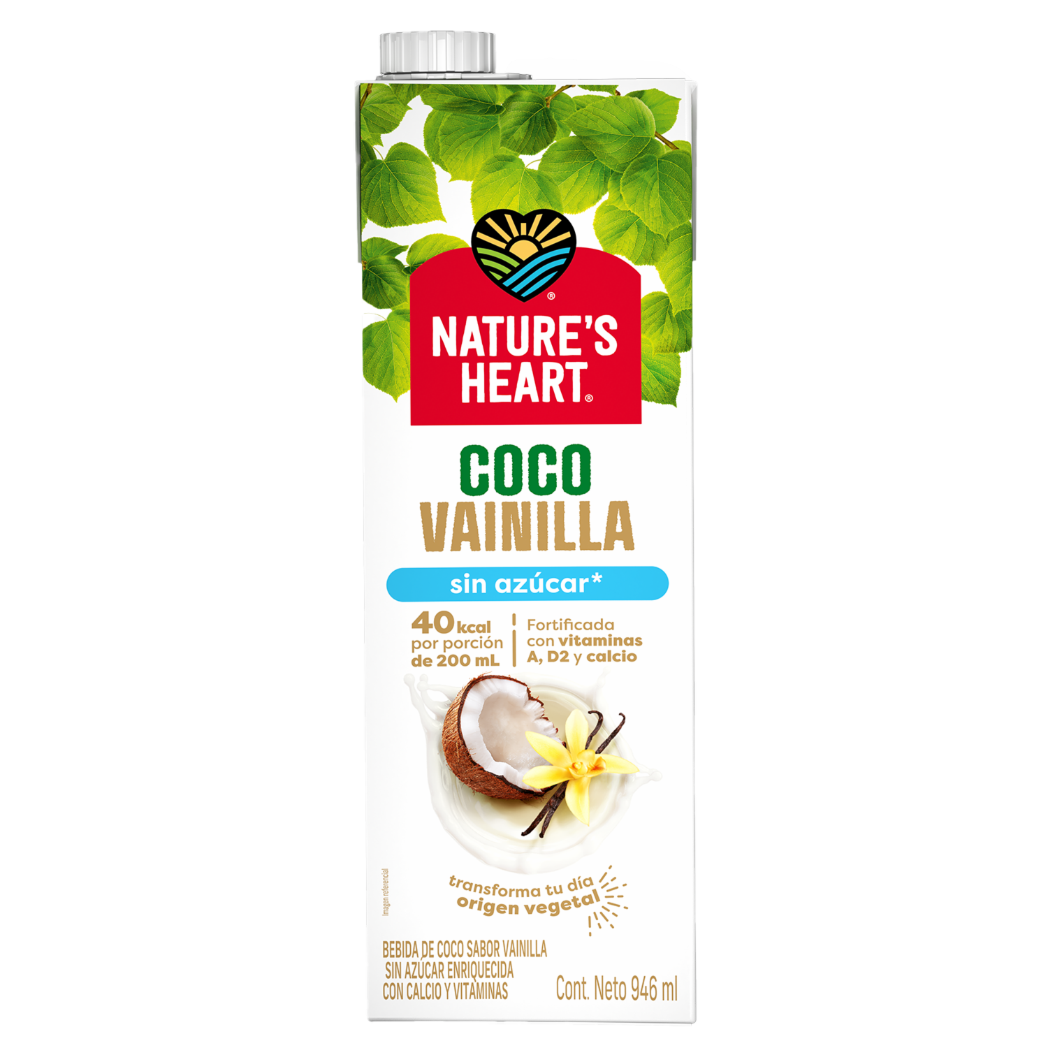 Bebida De Coco Y Vainilla Sin Azúcar NATURE´S HEART 946 Ml