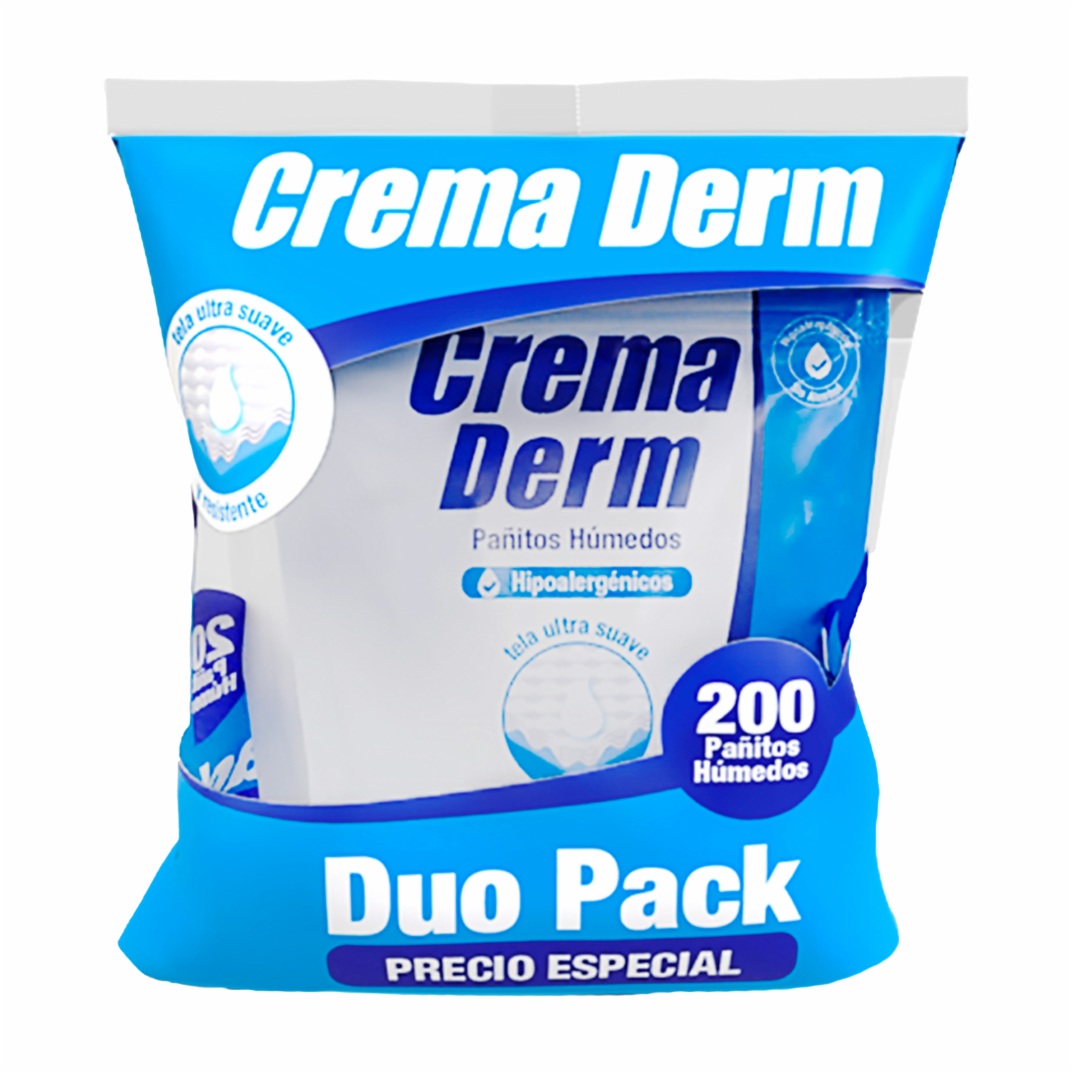 Pañitos Húmedos Con Crema Protectora CREMA DERM 2 X 100 Uds