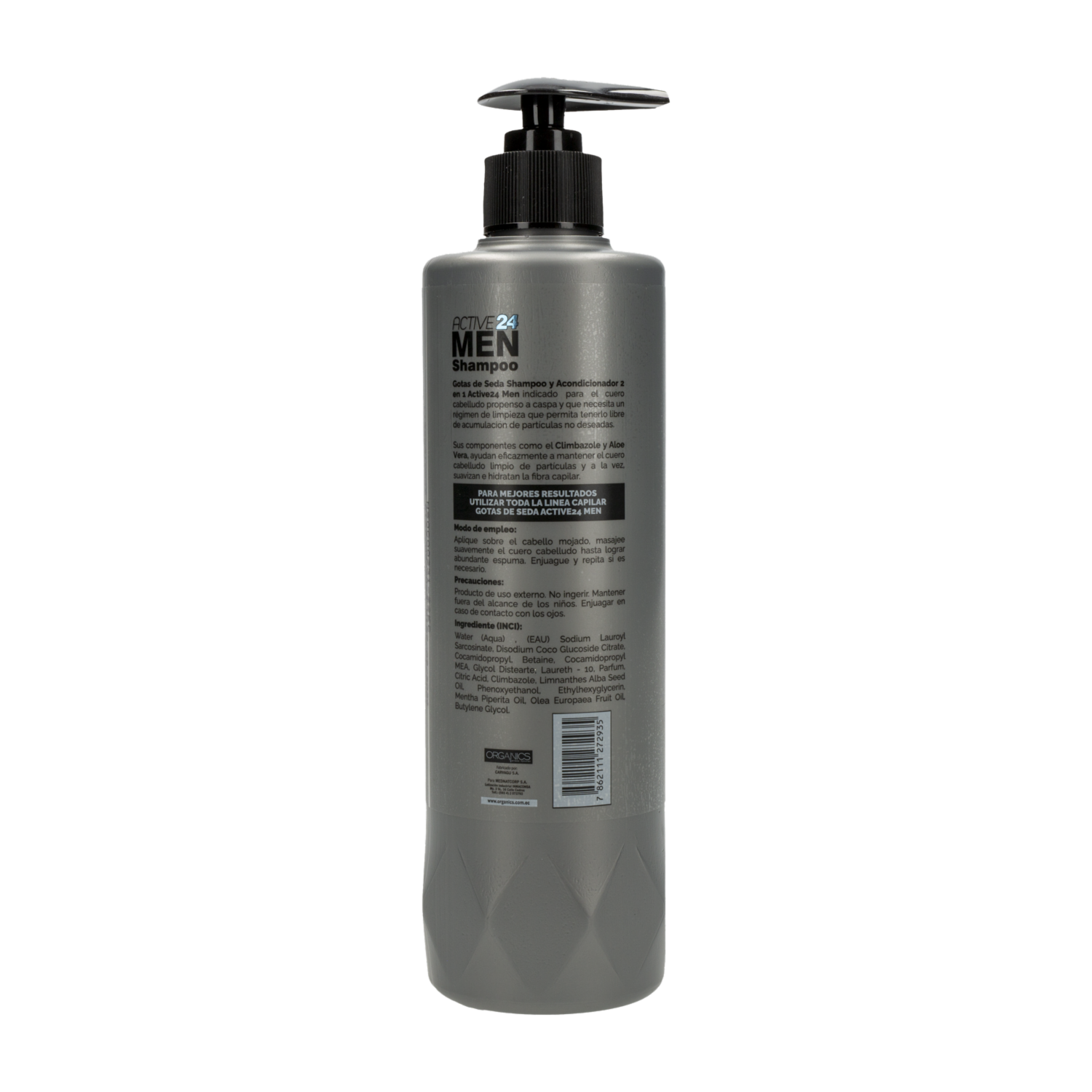 Shampoo Y Acondicionador 2 en 1 Control Caspa Gotitas De Seda ACTIVE 24 MEN 500 Ml