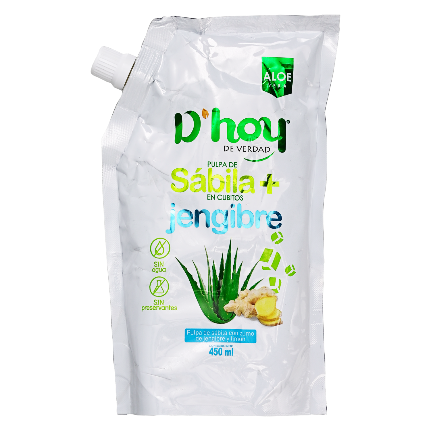 Jugo Sábila + Jengibre D`HOY 450 ml
