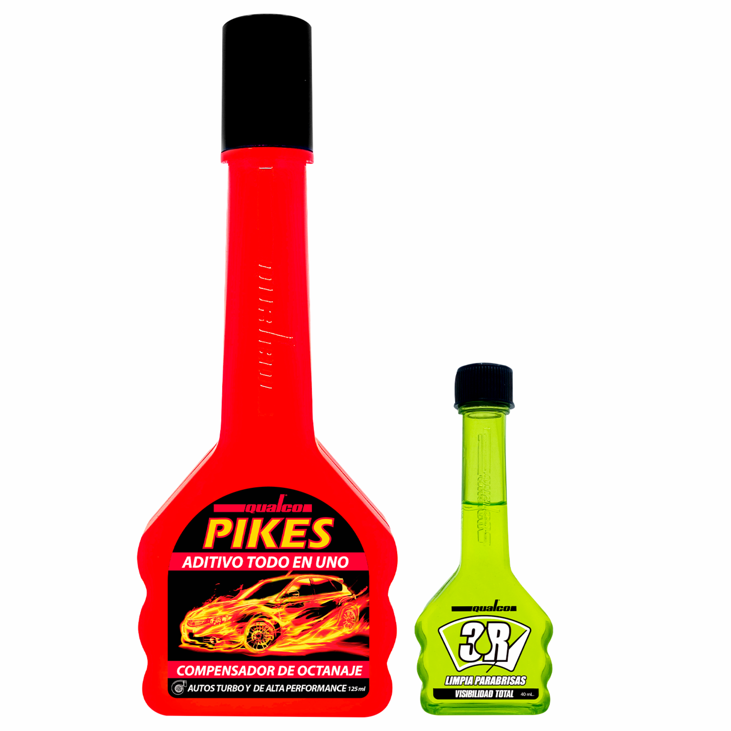 Kit Automotriz Promoción Pikes, 3R Y 4R 1 Pikes 125 Ml + 1 3-R Limpiaparabrisas 40 Ml + 1 4-R Shampoo 40 Ml QUALCO Kit