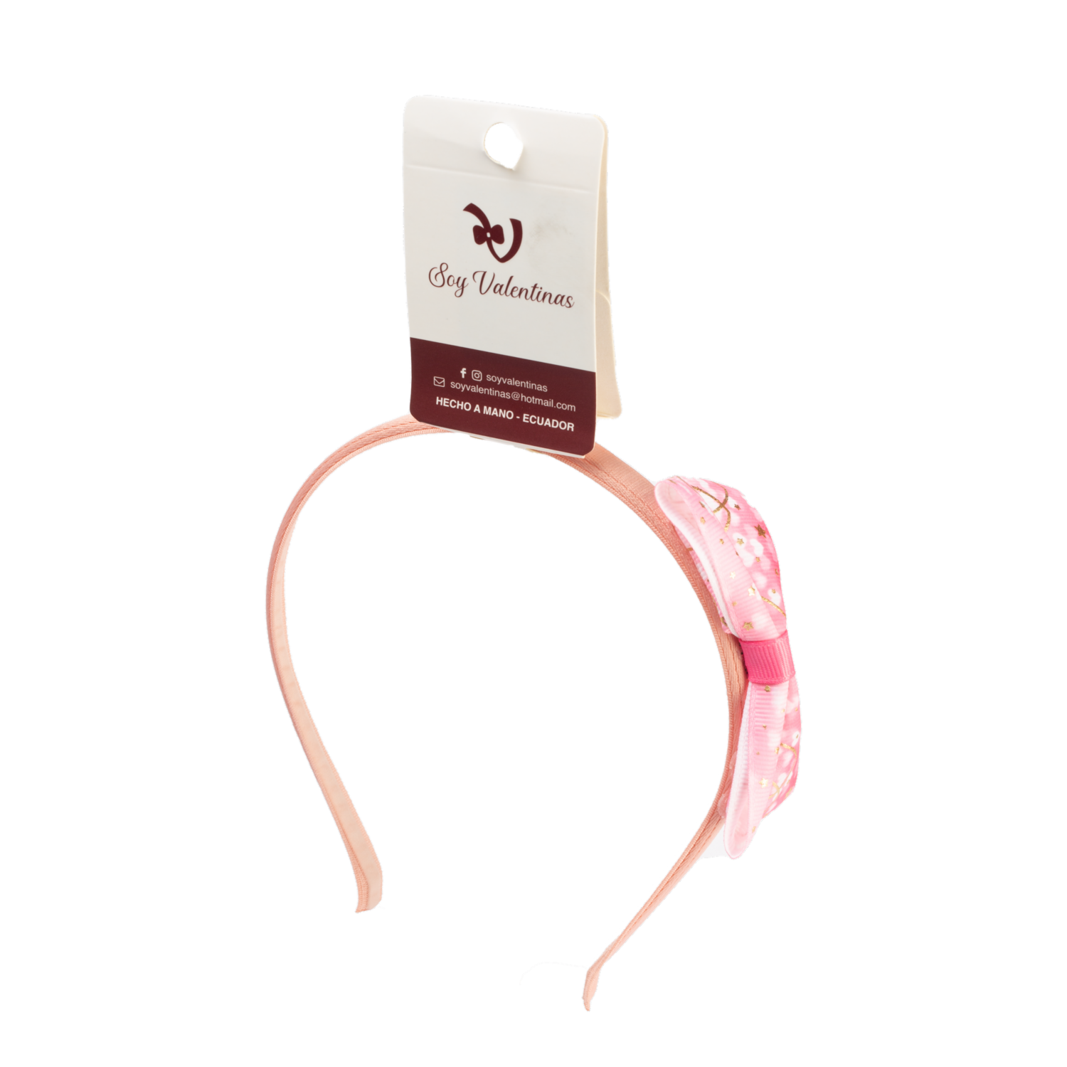 Vinchas De Cabello Tipo Diadema De Lazo Estampado SOY VALENTINAS Longitud Perfecta
