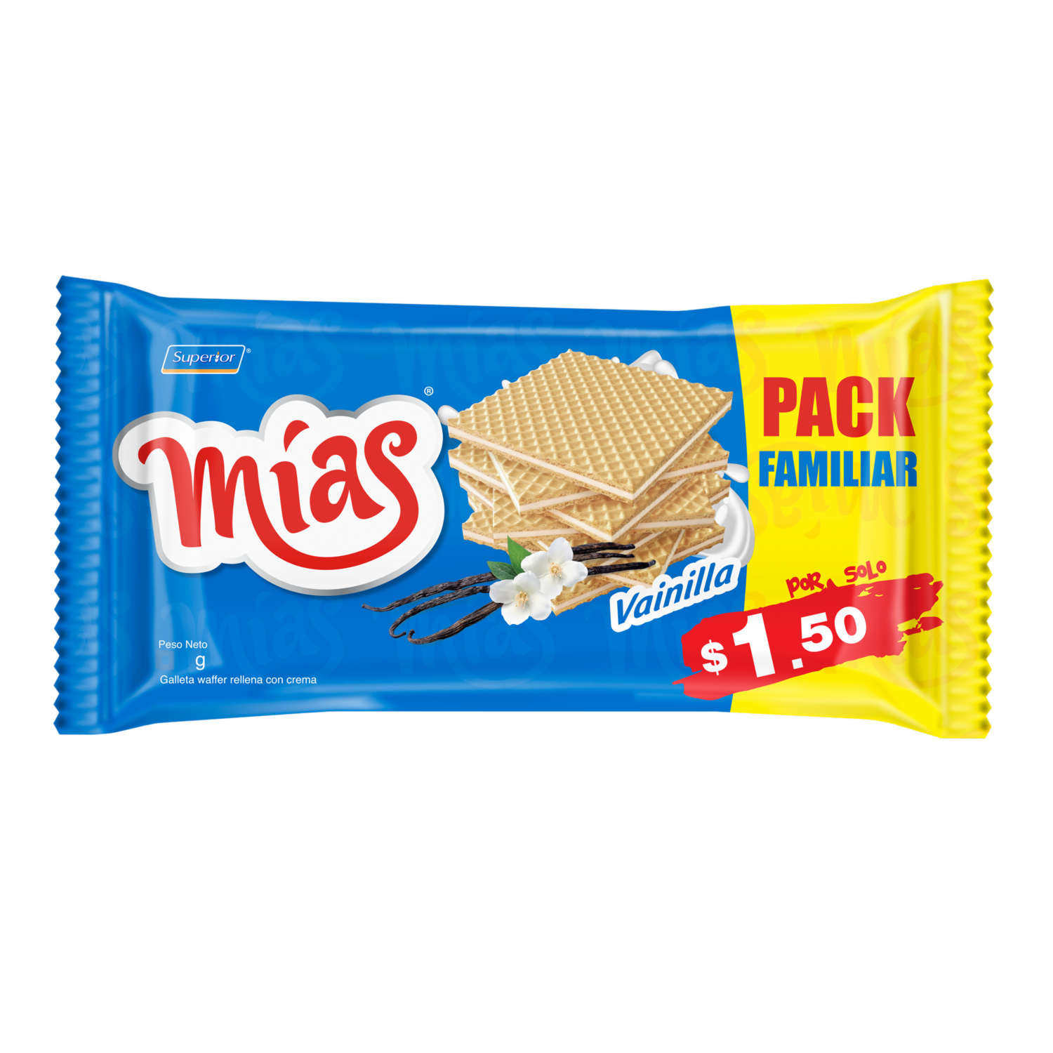 Galletas Dulces Waffer Sabor A Vainilla MÍAS 226 G