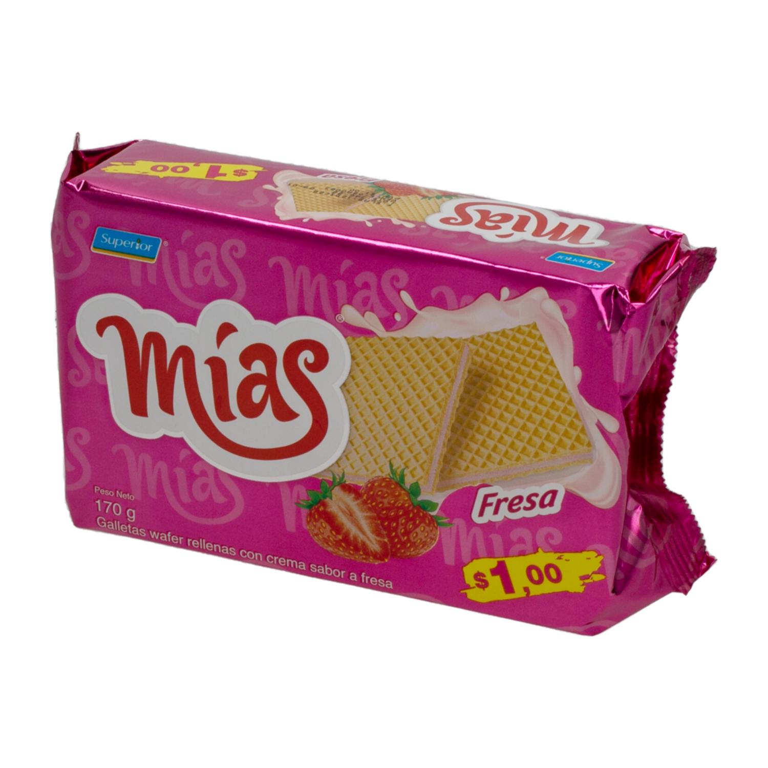 Galletas Wafer De Fresa MÍAS 170 G
