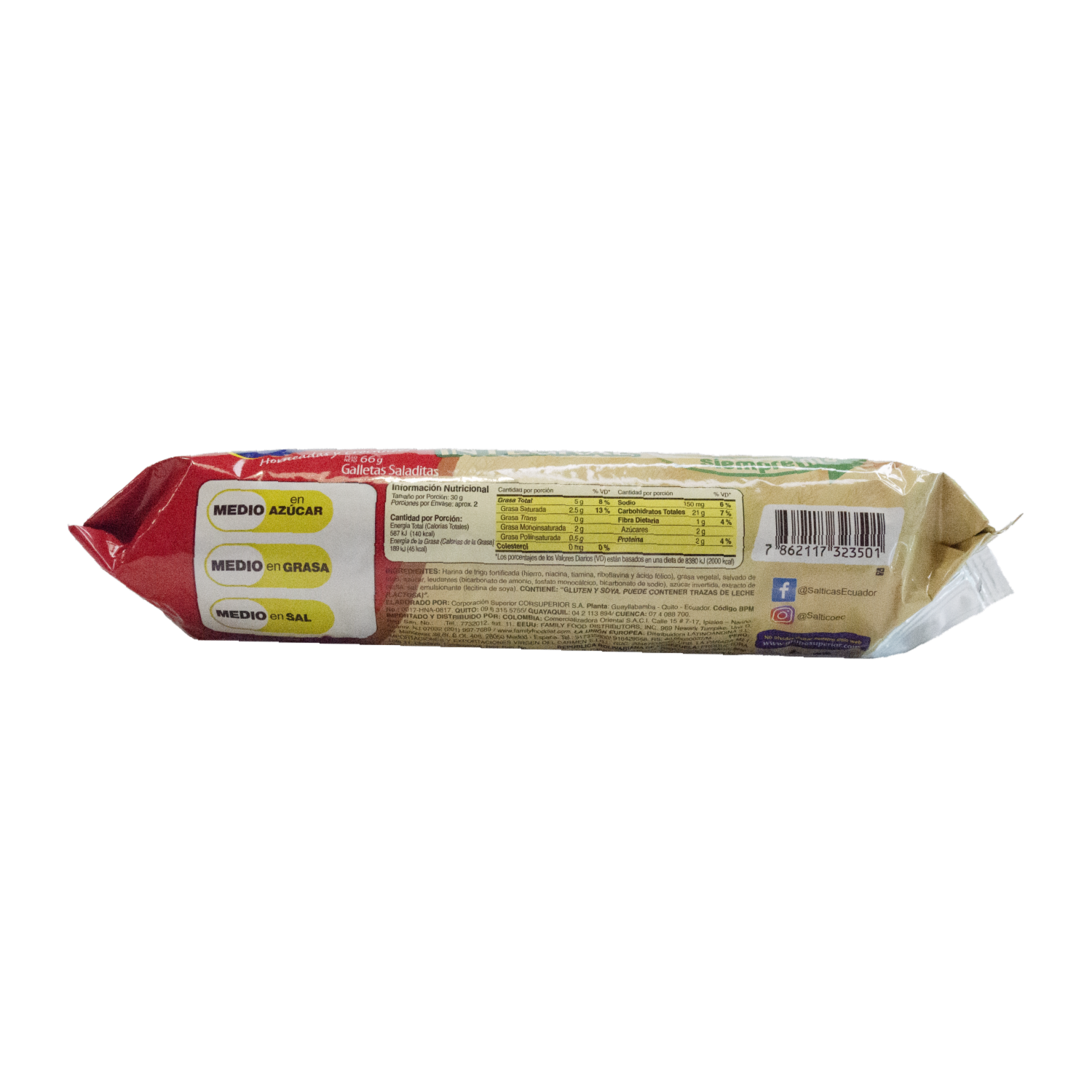 Galletas Integrales Horneadas Y Crocantes SALTICAS 66 G
