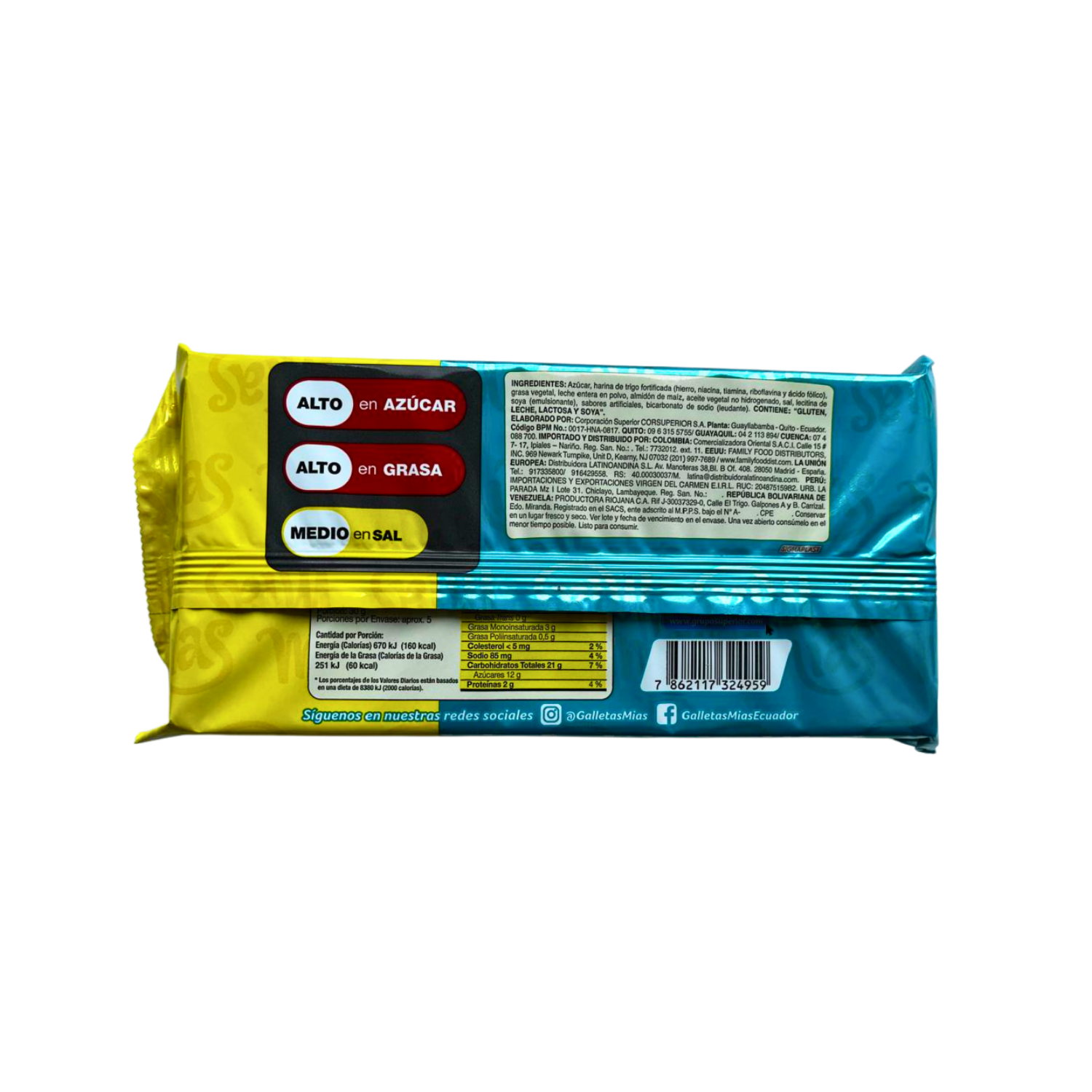 Galletas Dulces Waffer Con Crema Sabor A Leche MÍAS 157  G
