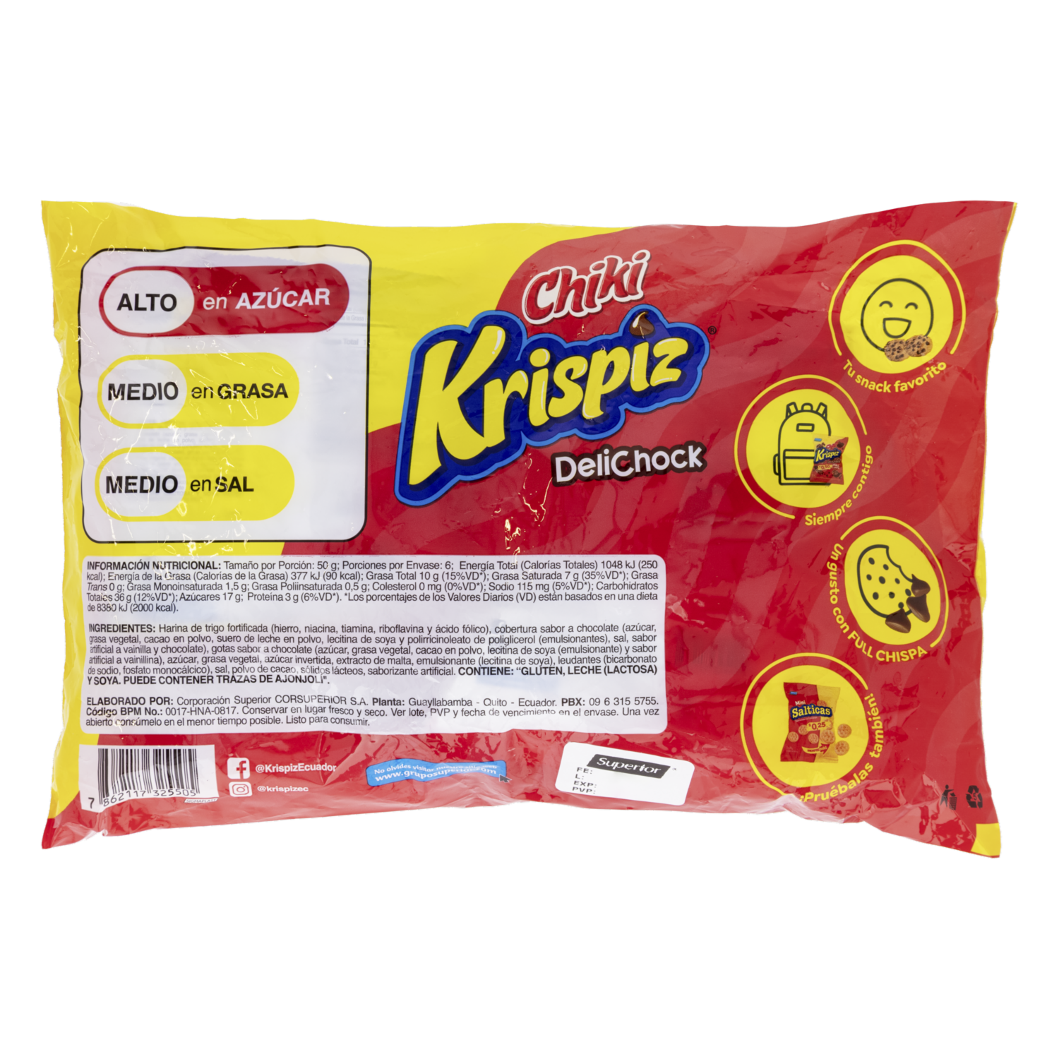 Galletas Dulces Chiki Delichock KRISPIZ 6 X 50 G