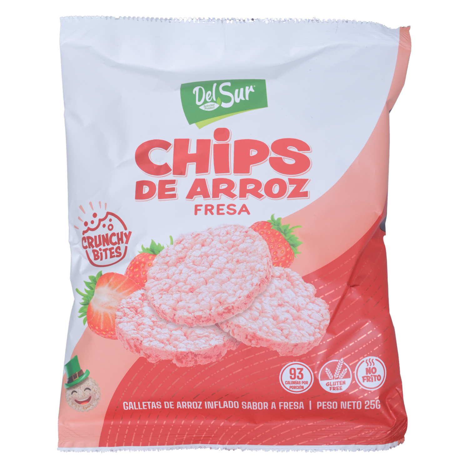 Galletas De Arroz Inflado Sabor A Fresa DEL SUR 25 G