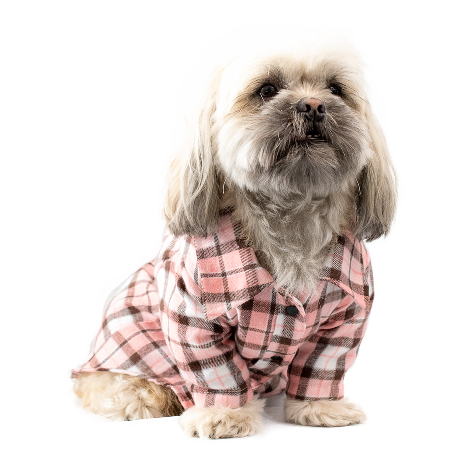 Camisa Para Mascota Diseño Leñadora  Hembra Color Rosa MR. & MRS. Talla Pequeño