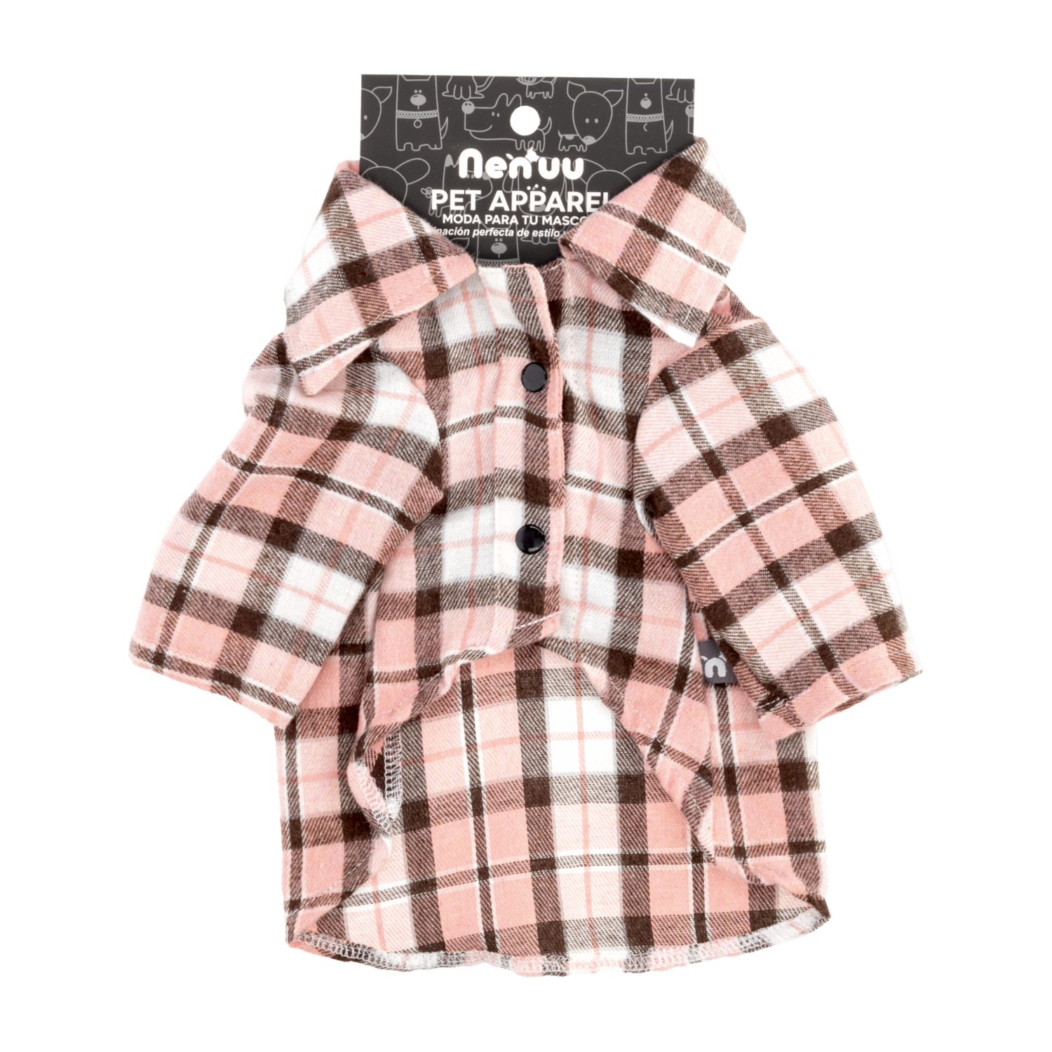Camisa Para Mascota Diseño Leñadora  Hembra Color Rosa MR. & MRS. Talla Pequeño