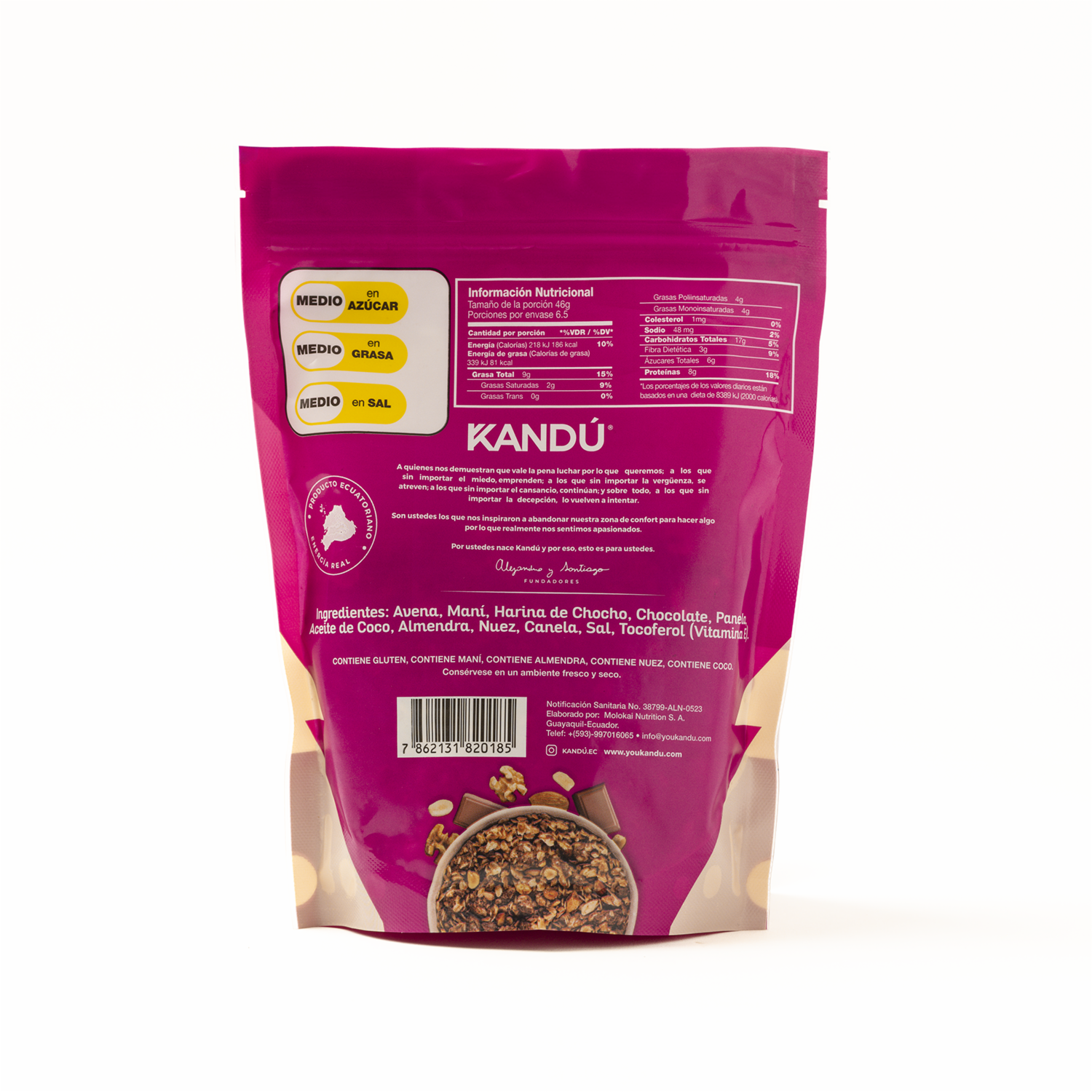 Granola Con Chocolate Molokai KANDÚ 300  G