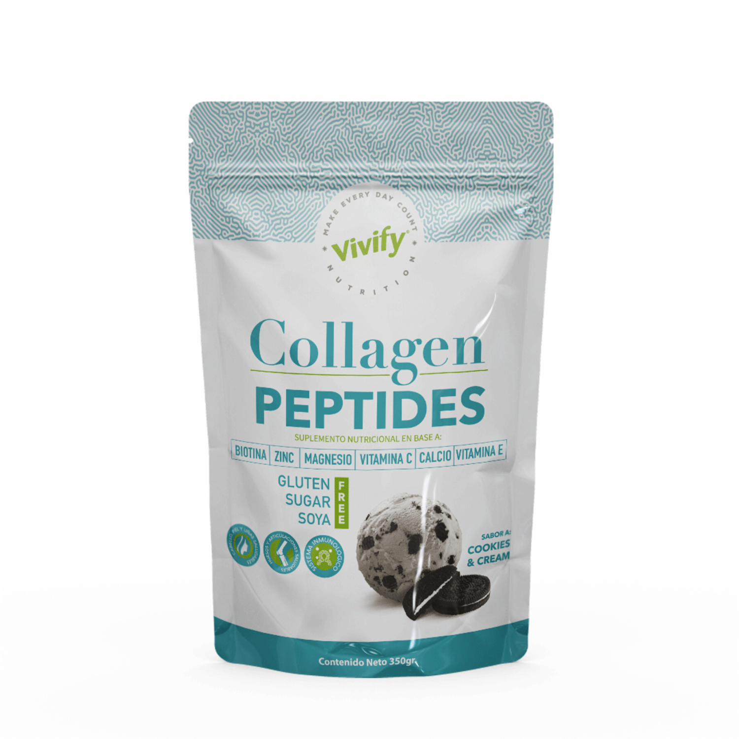 Suplemento Nutricional Sabor Cookies &Cream COLLAGEN PEPTIDES 350 G