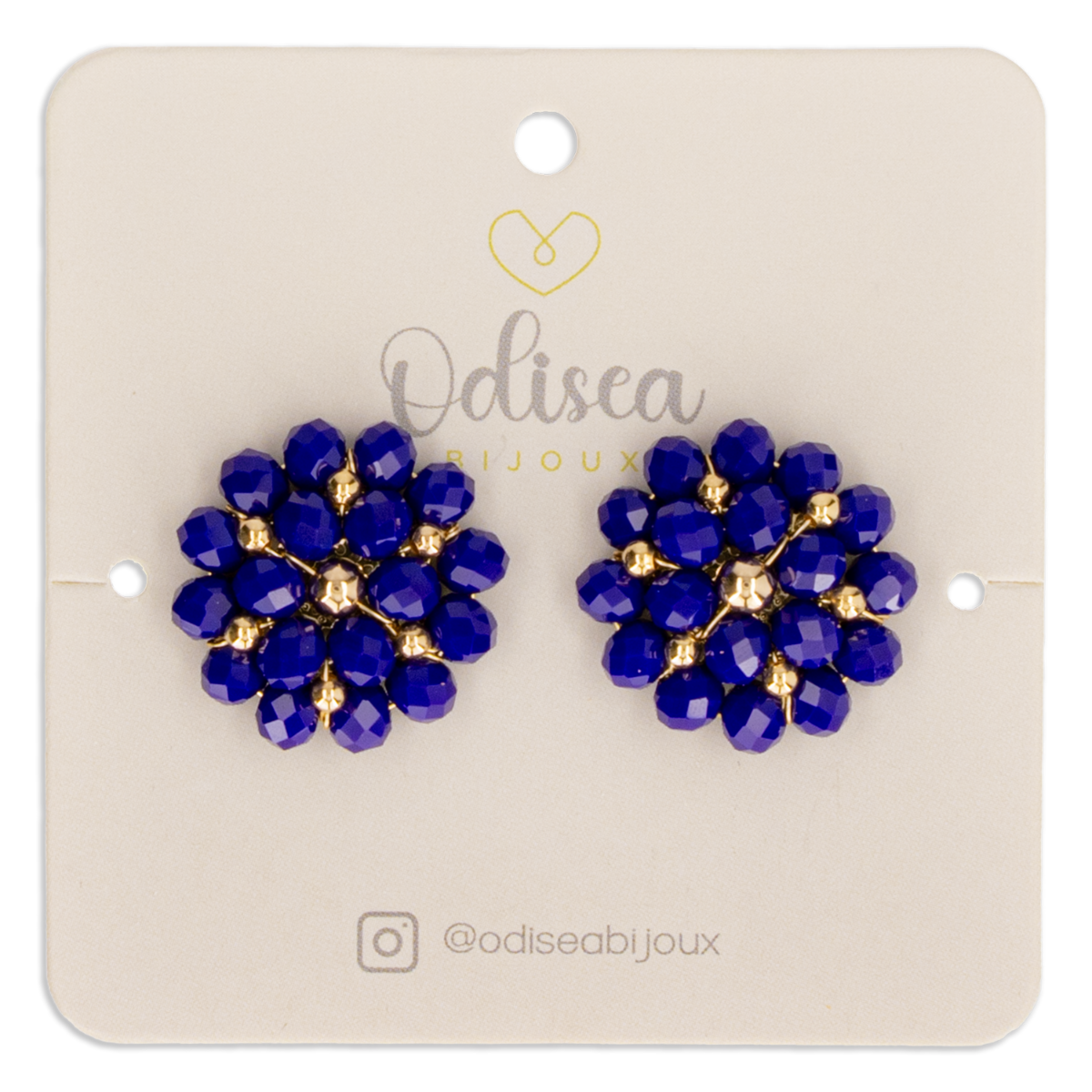 Aretes Para Dama Doble Flor M Azul ODISEA BIJOUX Unidad