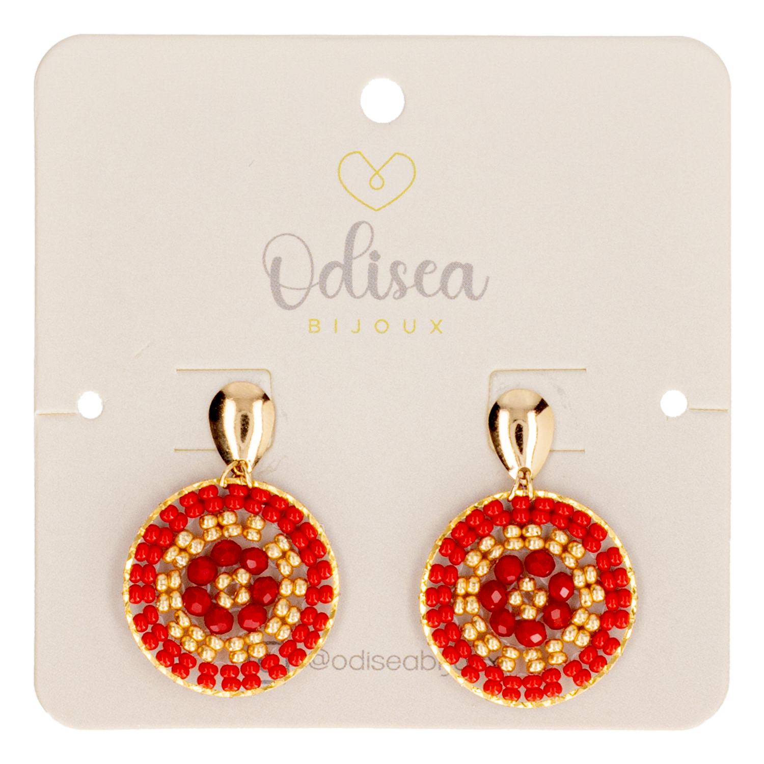 Aretes Para Dama Mándalas Rojo ODISEA BIJOUX Unidad