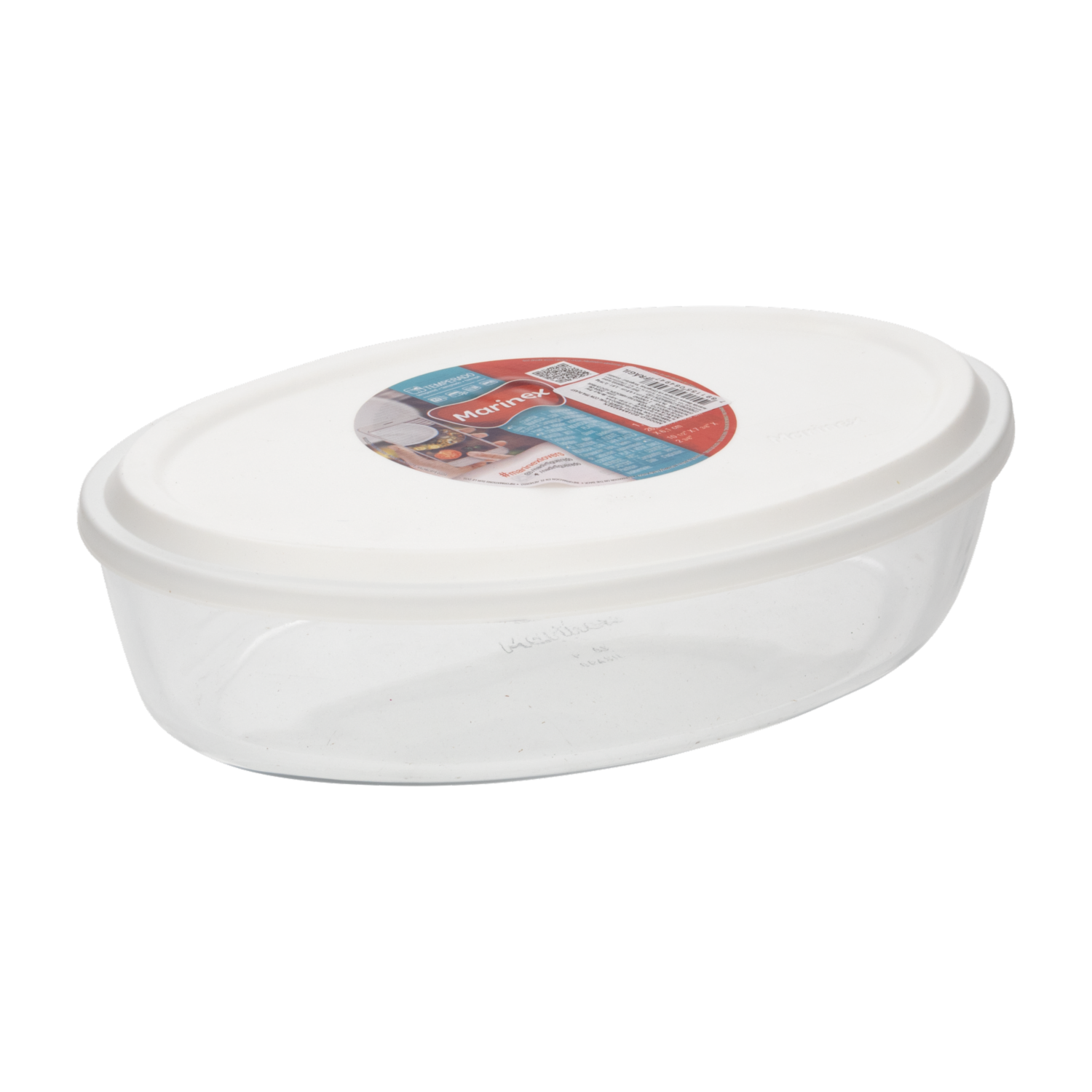 Fuente Refractaria Ovalada Pequeña Con Tapa MARINEX 1.6 Litros