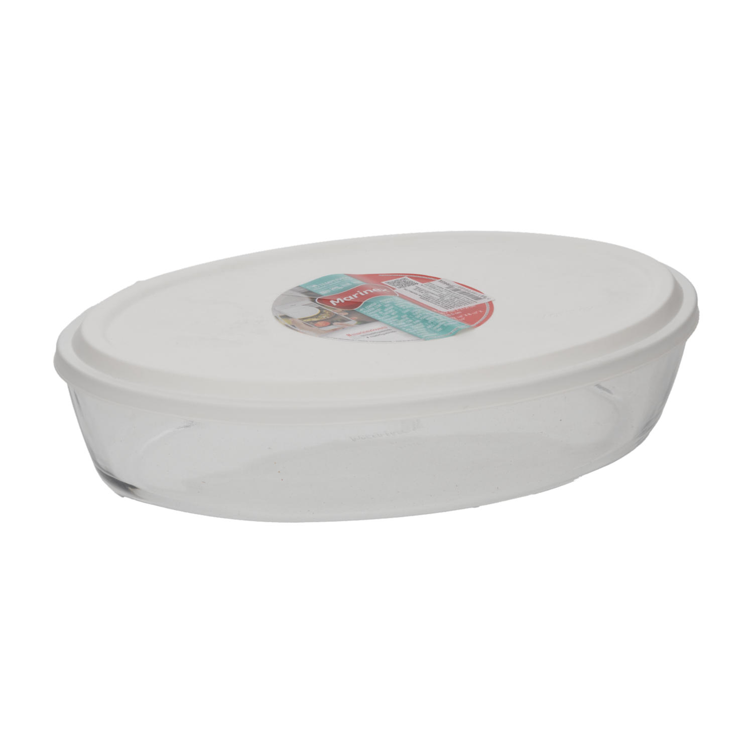 Fuente Refractaria Ovalada Mediana Con Tapa MARINEX 2.4 Litros