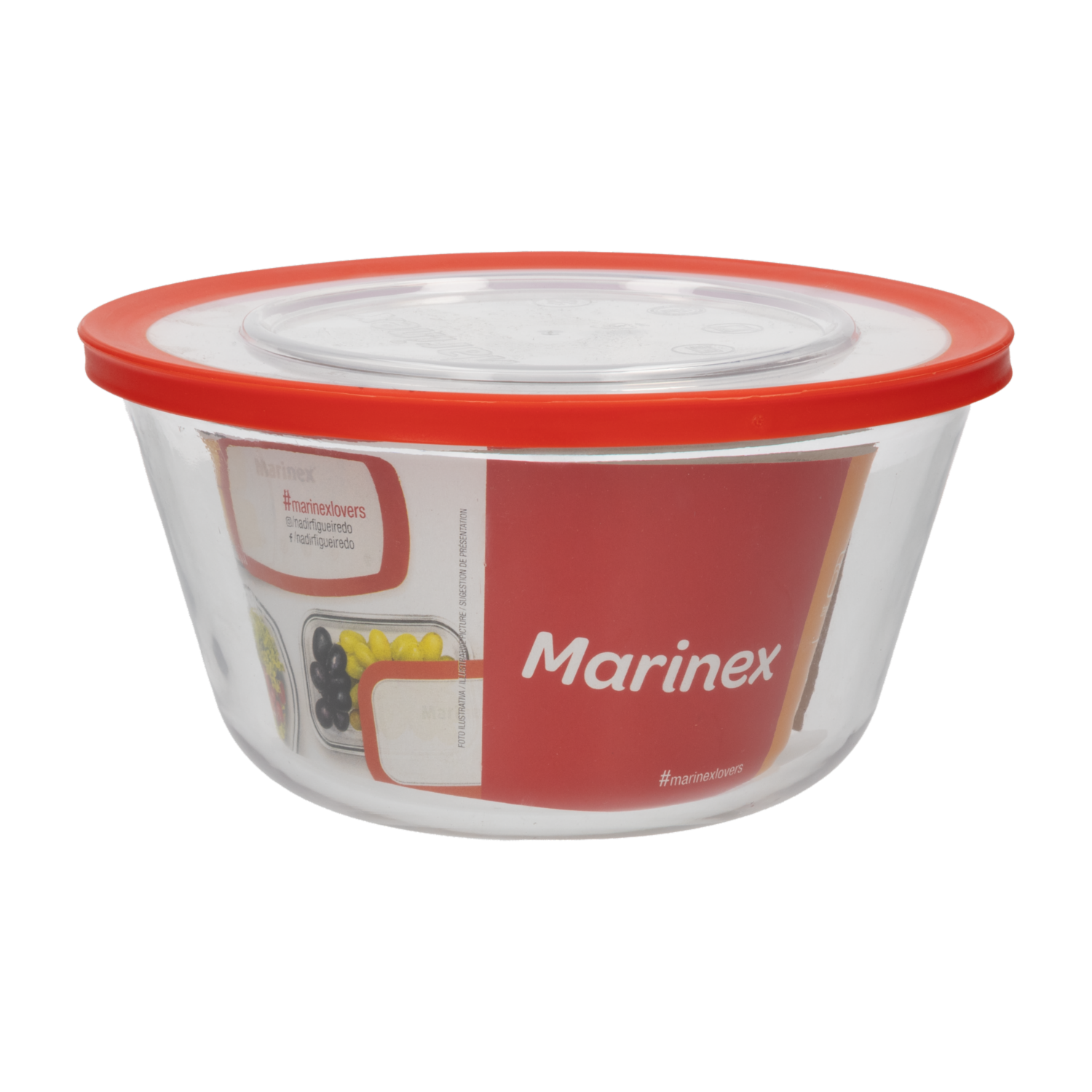 Tazon Refractario Redondo Grande Con Tapa MARINEX 2.4 Litros