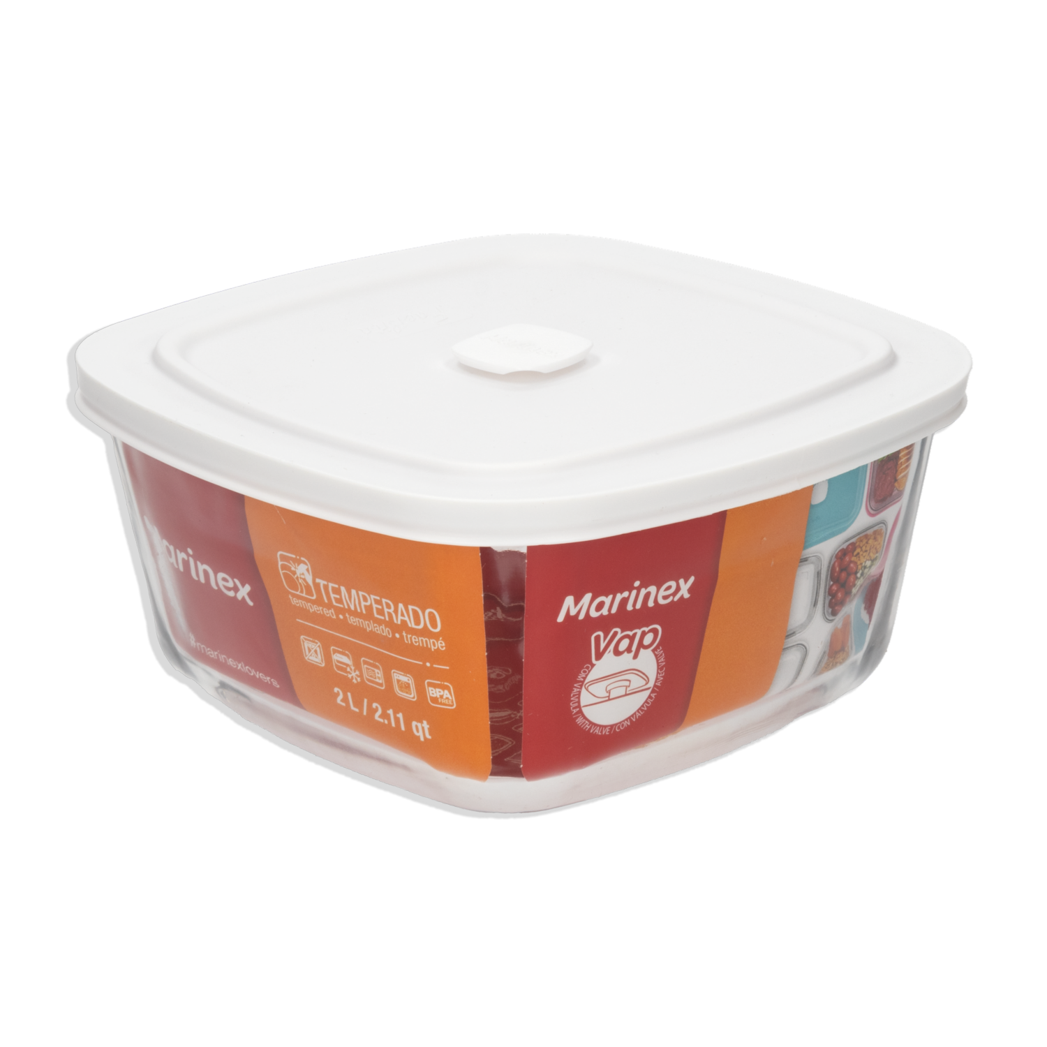Refractario Hermético Con Tapa Azul MARINEX 2 Litros