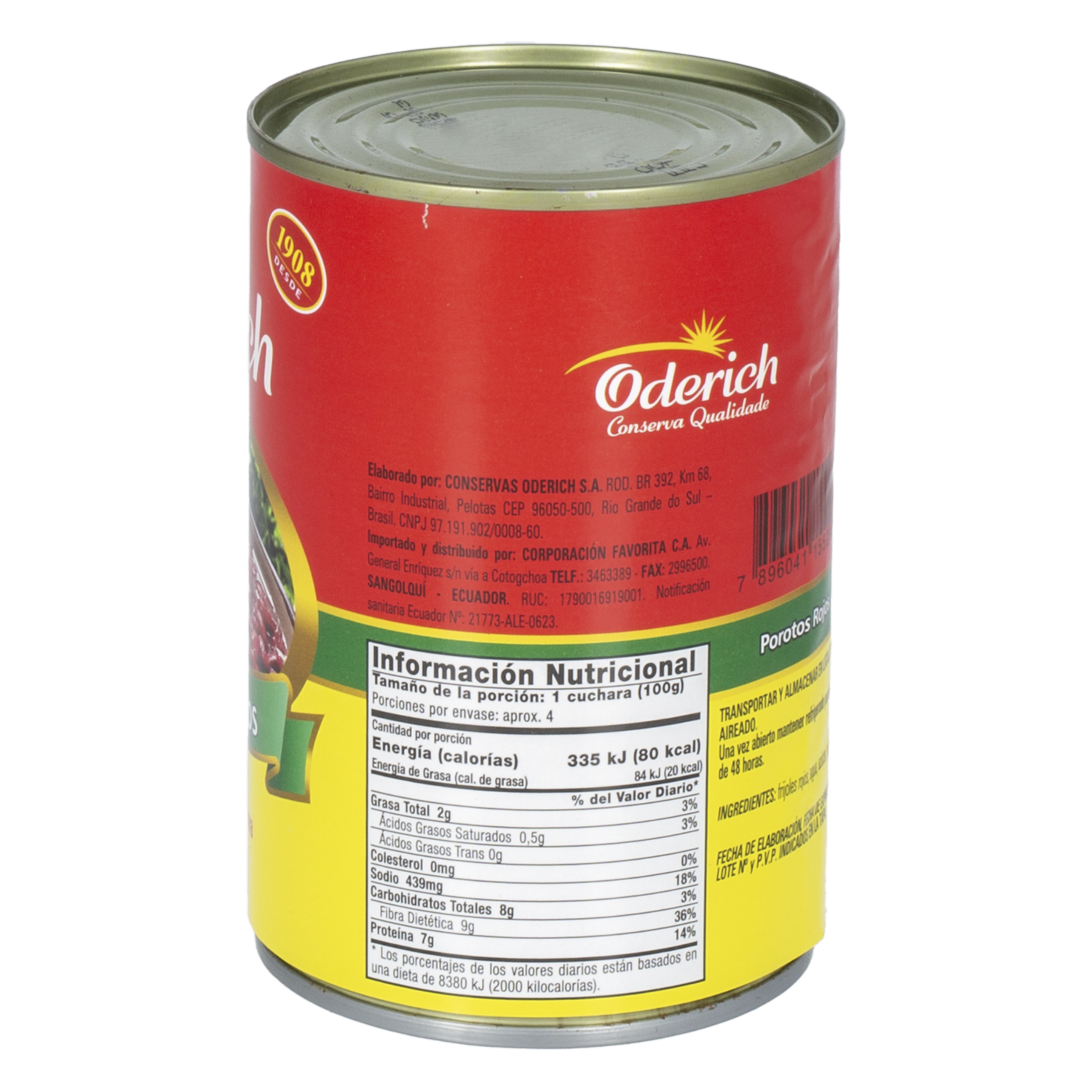 Frejol Rojo En Conserva ODERICH 420 G