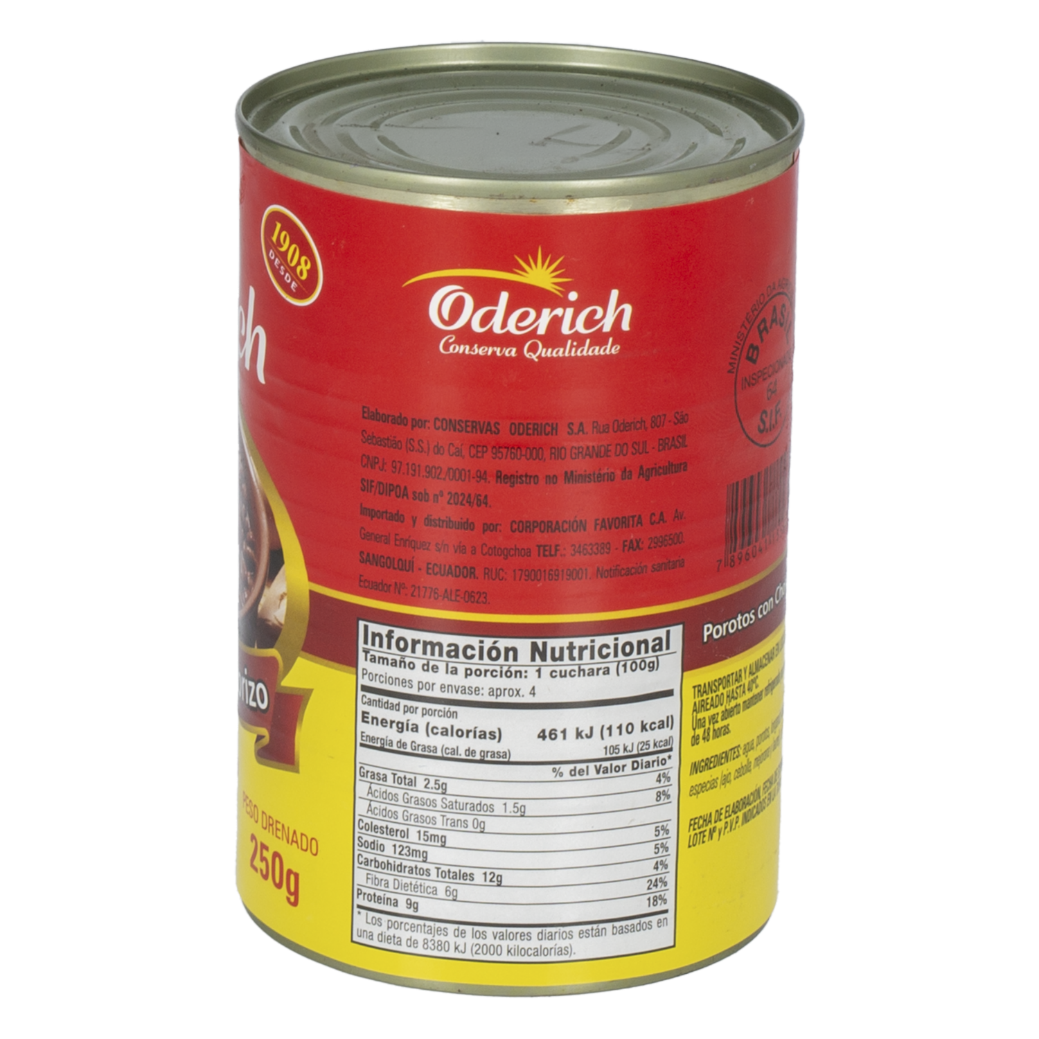 Frejol Con Chorizo En Conserva ODERICH 420 G
