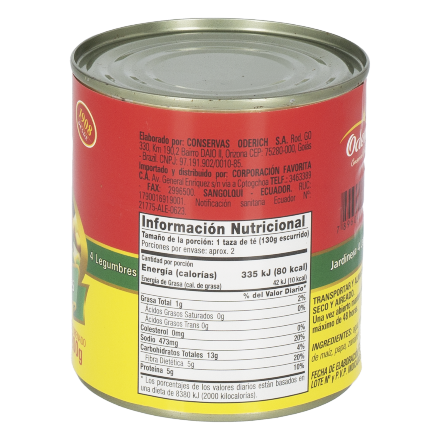 Ensalada De Vegetales Mixtos En Conserva ODERICH 300 G