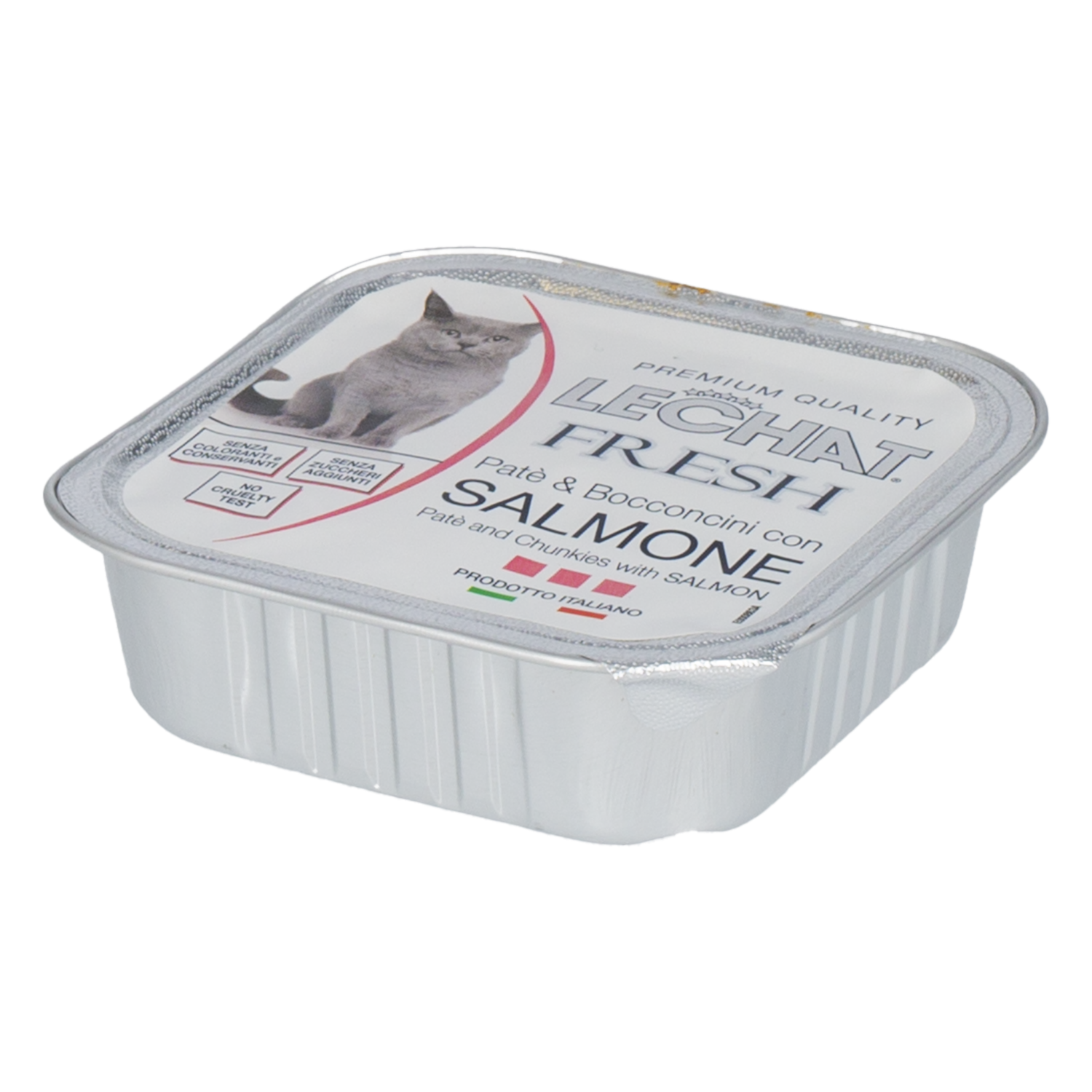 Alimento Para Gatos Adulto En Paté Con Trocitos De Salmón LECHAT FRESH 100 G
