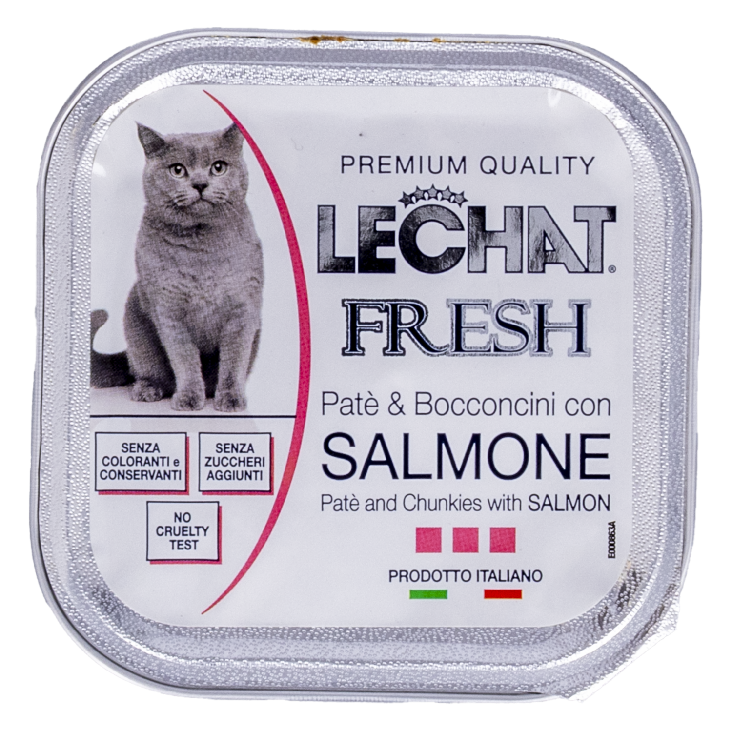 Alimento Para Gatos Adulto En Paté Con Trocitos De Salmón LECHAT FRESH 100 G