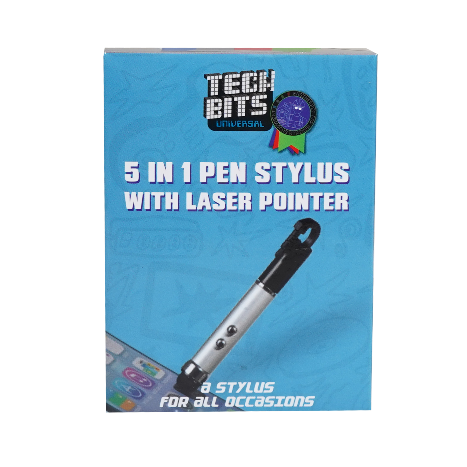 Lápiz Stylus 5 En 1 Con Puntero Laser BYTECH Negro