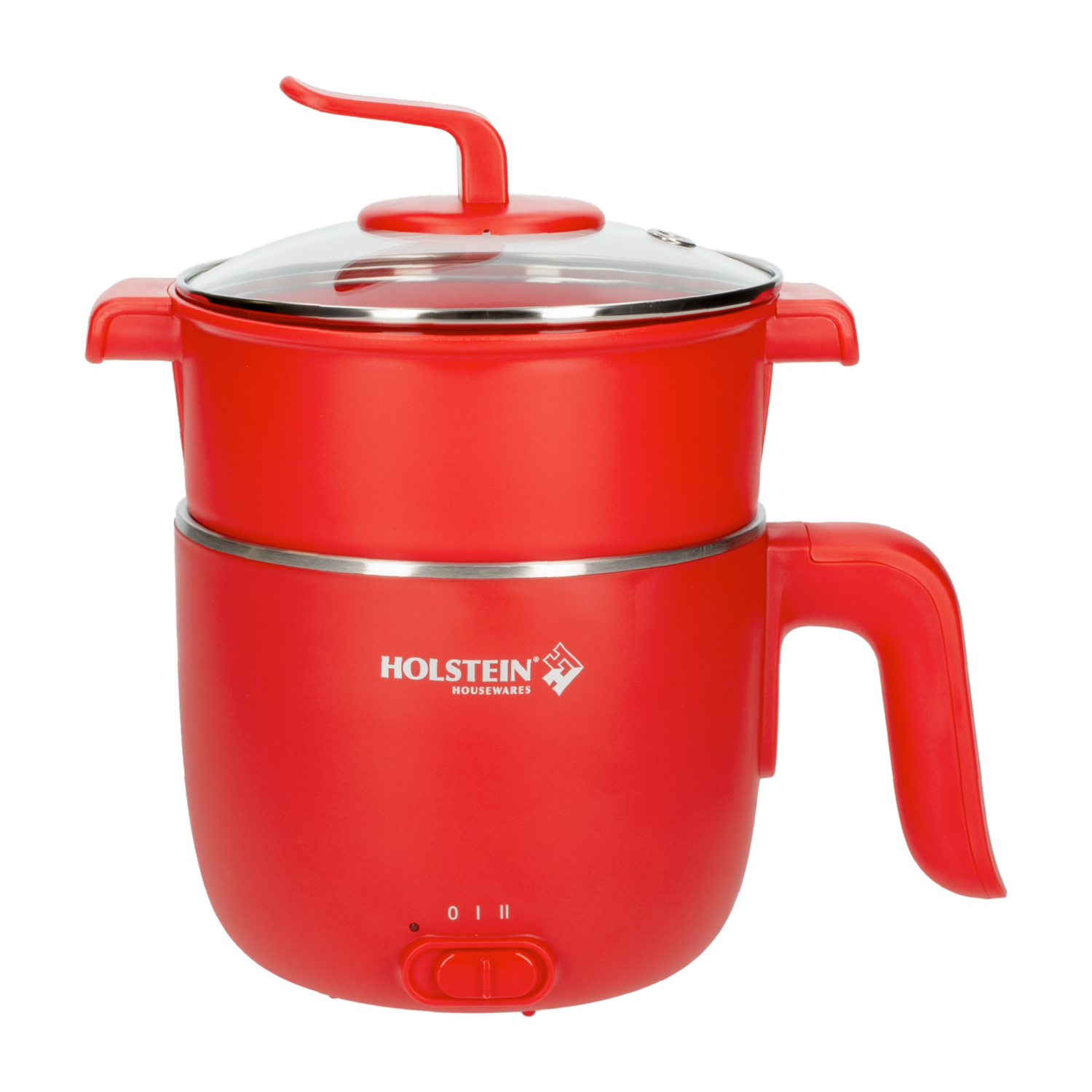 Olla Eléctrica Multiusos Roja Con Vaporera HH-09101023R HOLSTEIN 1.8 Litros