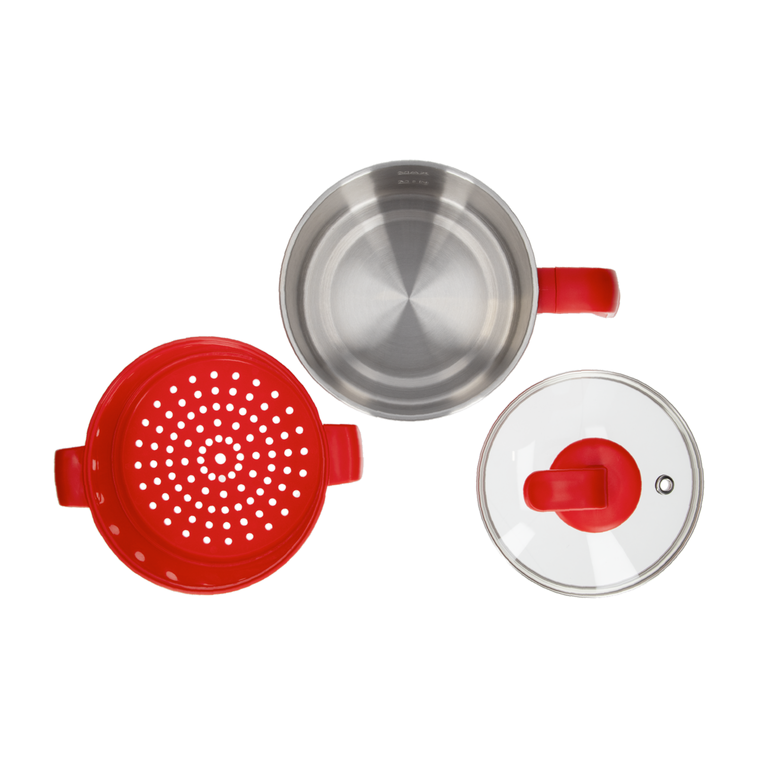 Olla Eléctrica Multiusos Roja Con Vaporera HH-09101023R HOLSTEIN 1.8 Litros