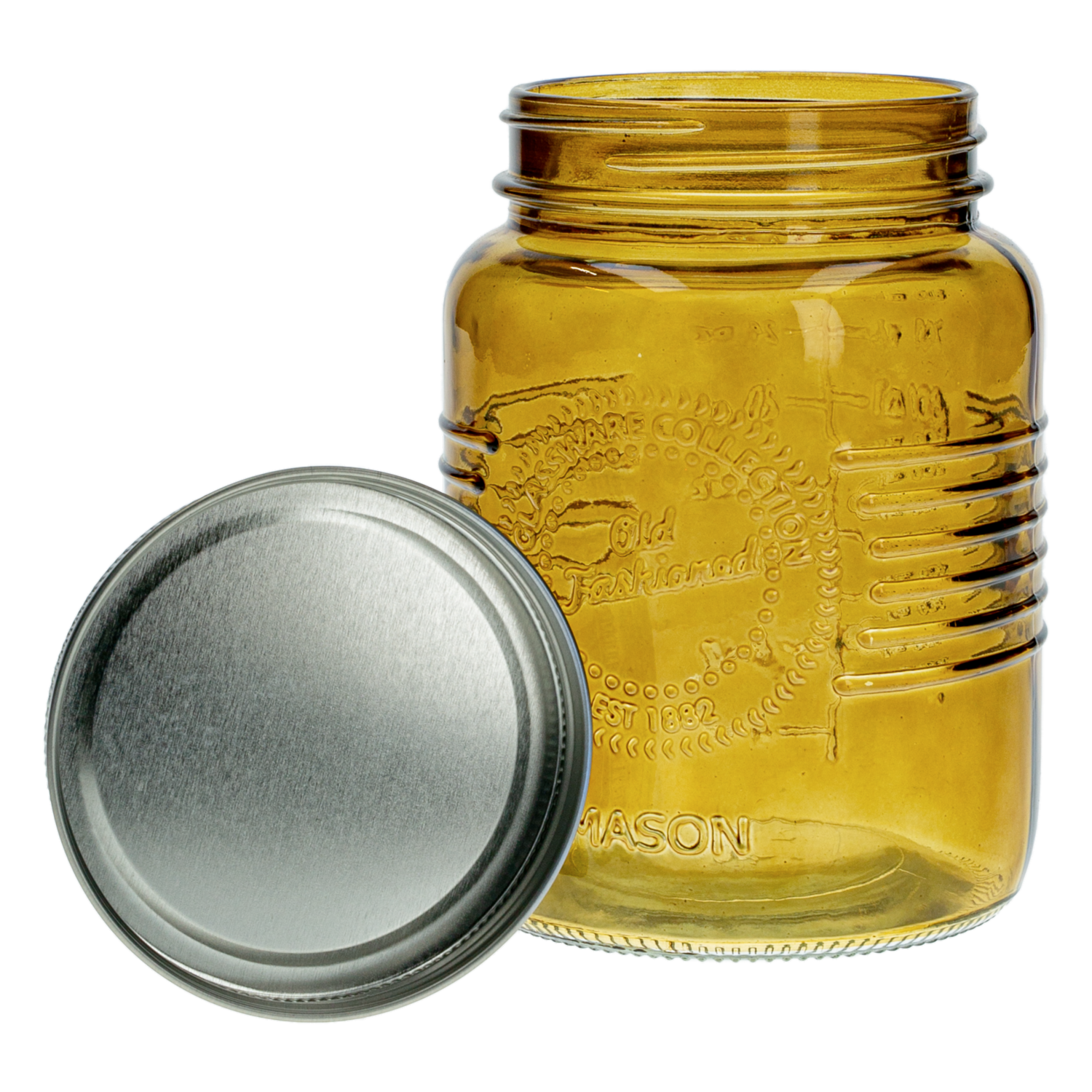 Frasco Con Tapa Metalica Ambar OLD FASHIONED 1 L