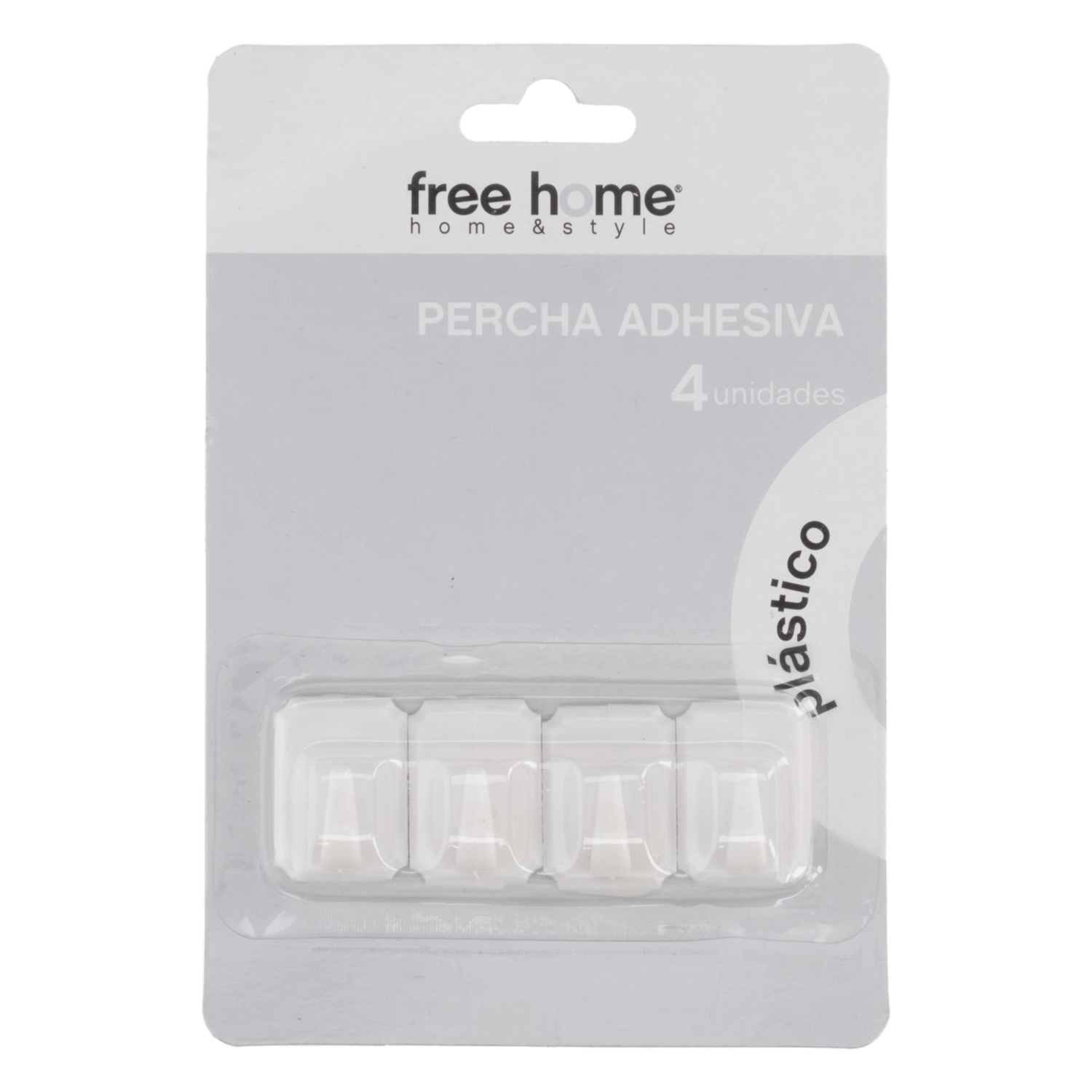 Set Ganchos Adhesivos Blancos FREE HOME 4 Piezas