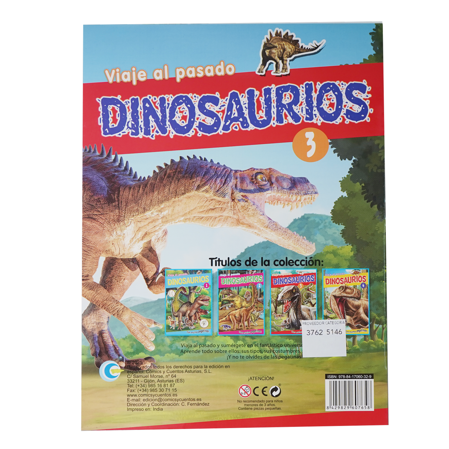 Libro Dinosaurios Viaje Al Pasado Pegatinas 4T ASTURIAS 8 Páginas