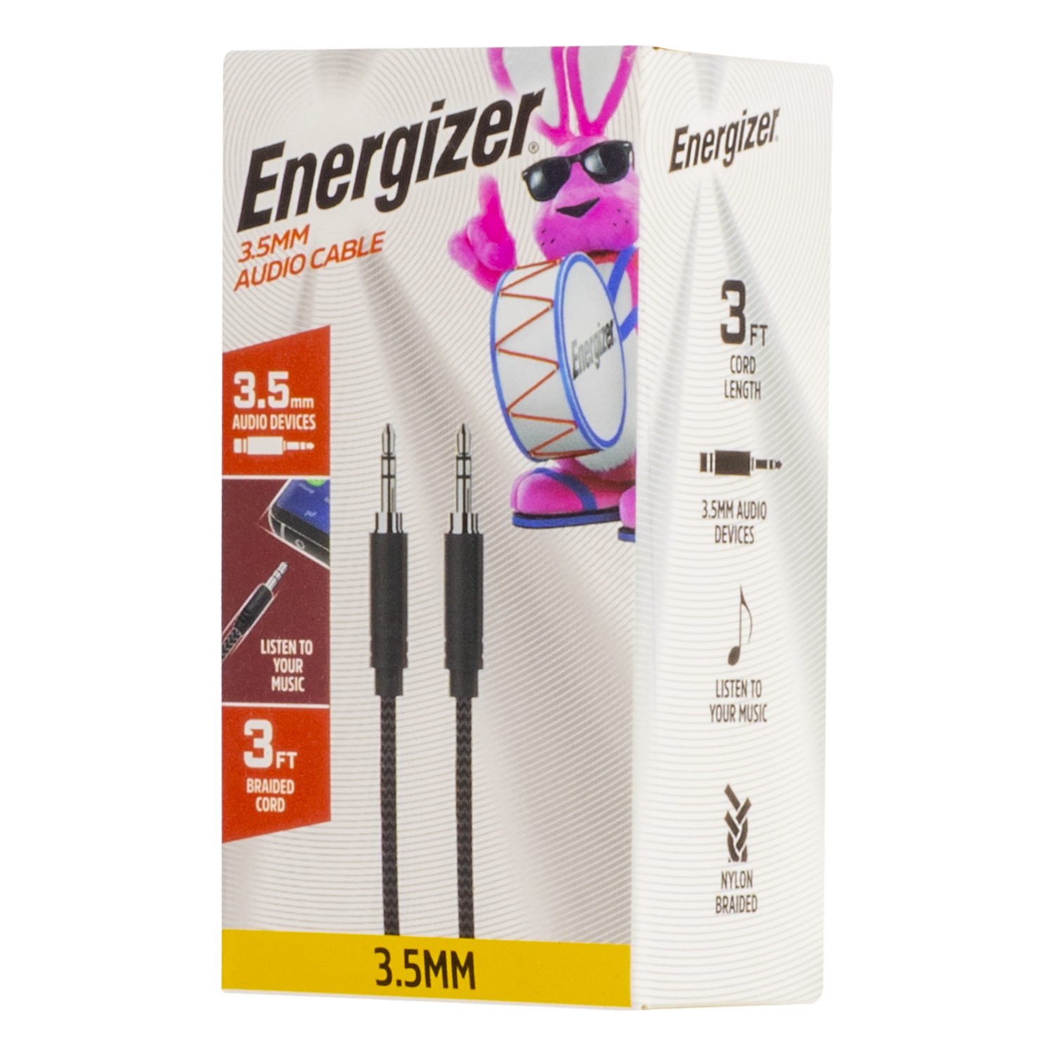 Cable Auxiliar De Audio 3,5 Mm ENERGIZER 3 Pies