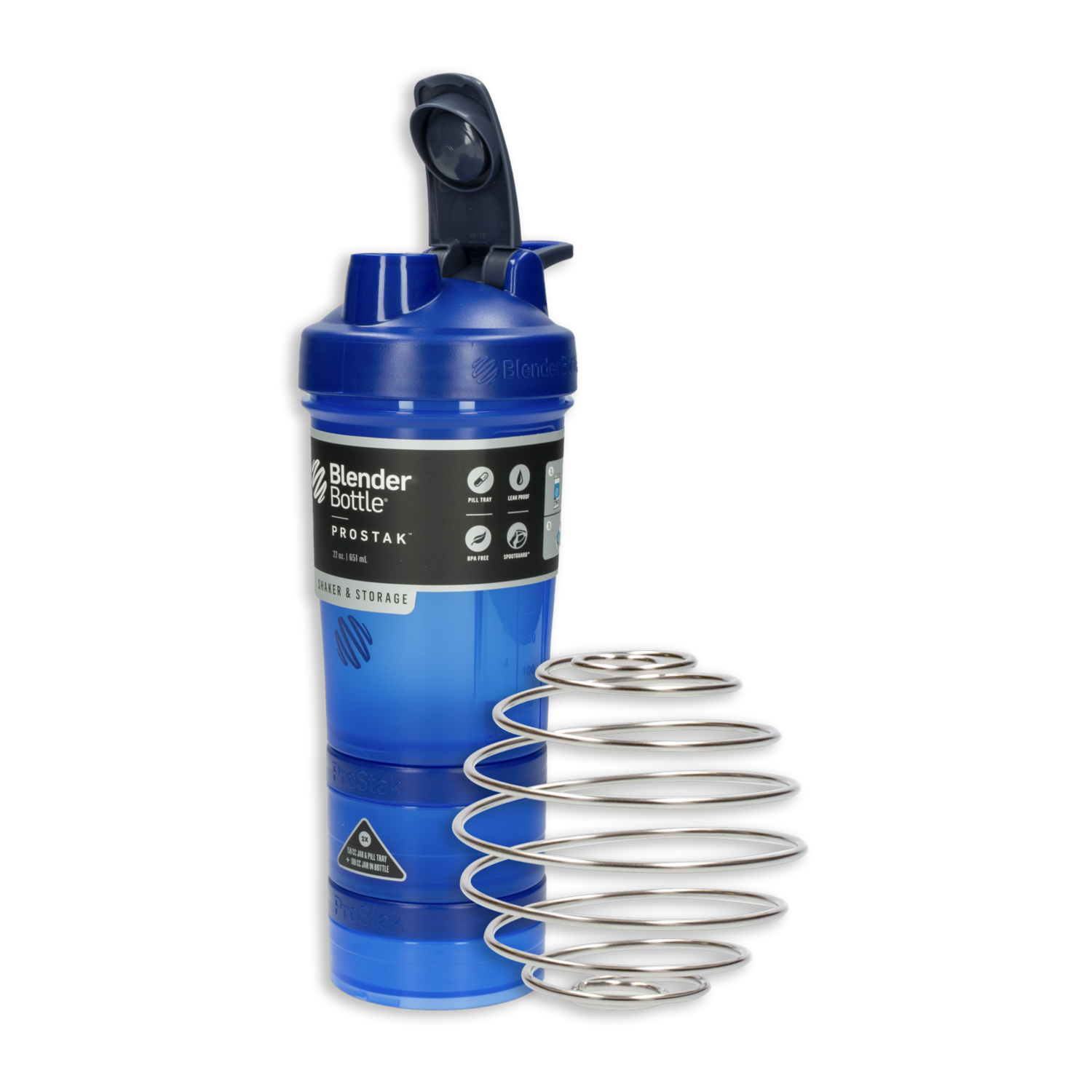 Tomatodo Prostack Azul Con Almacenador De Proteína BLENDER BOTTLE 651 Ml
