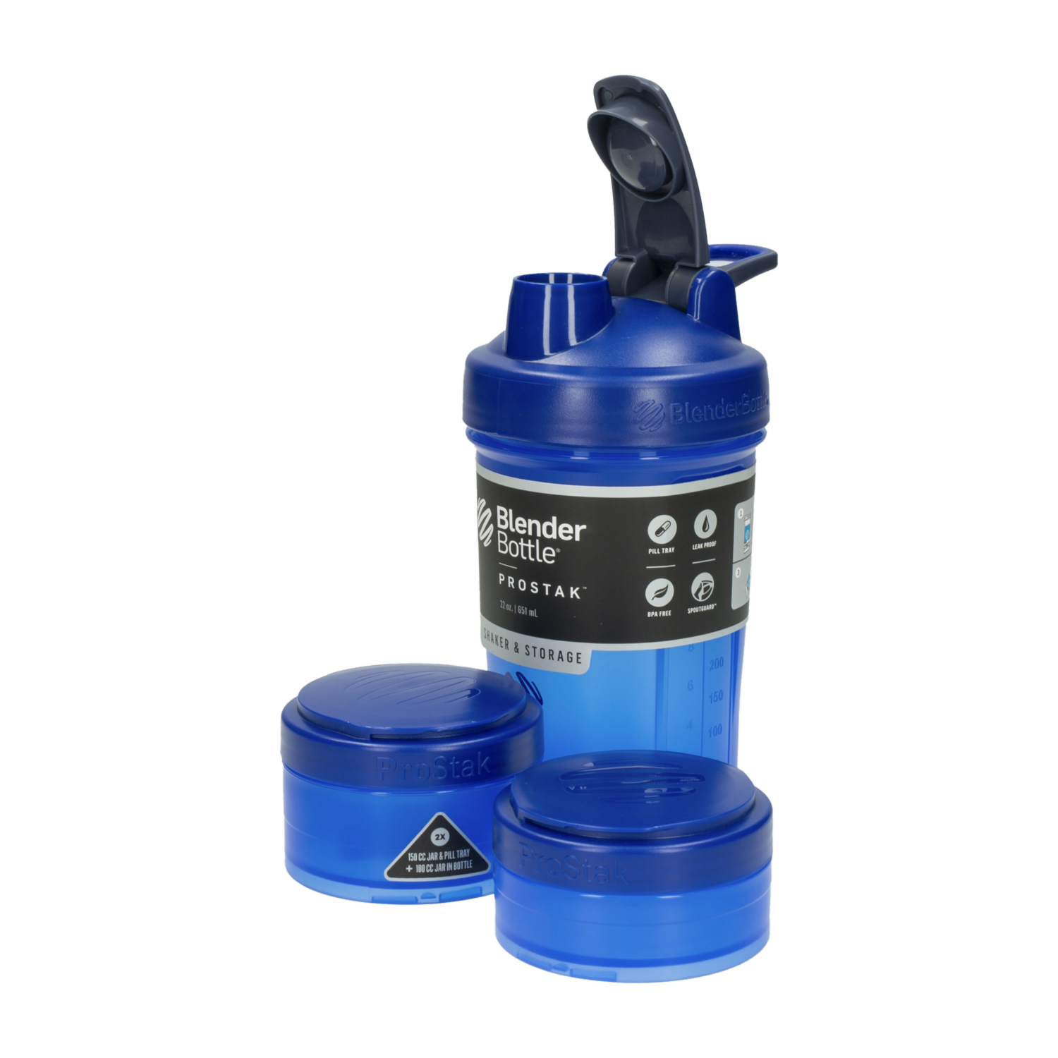 Tomatodo Prostack Azul Con Almacenador De Proteína BLENDER BOTTLE 651 Ml