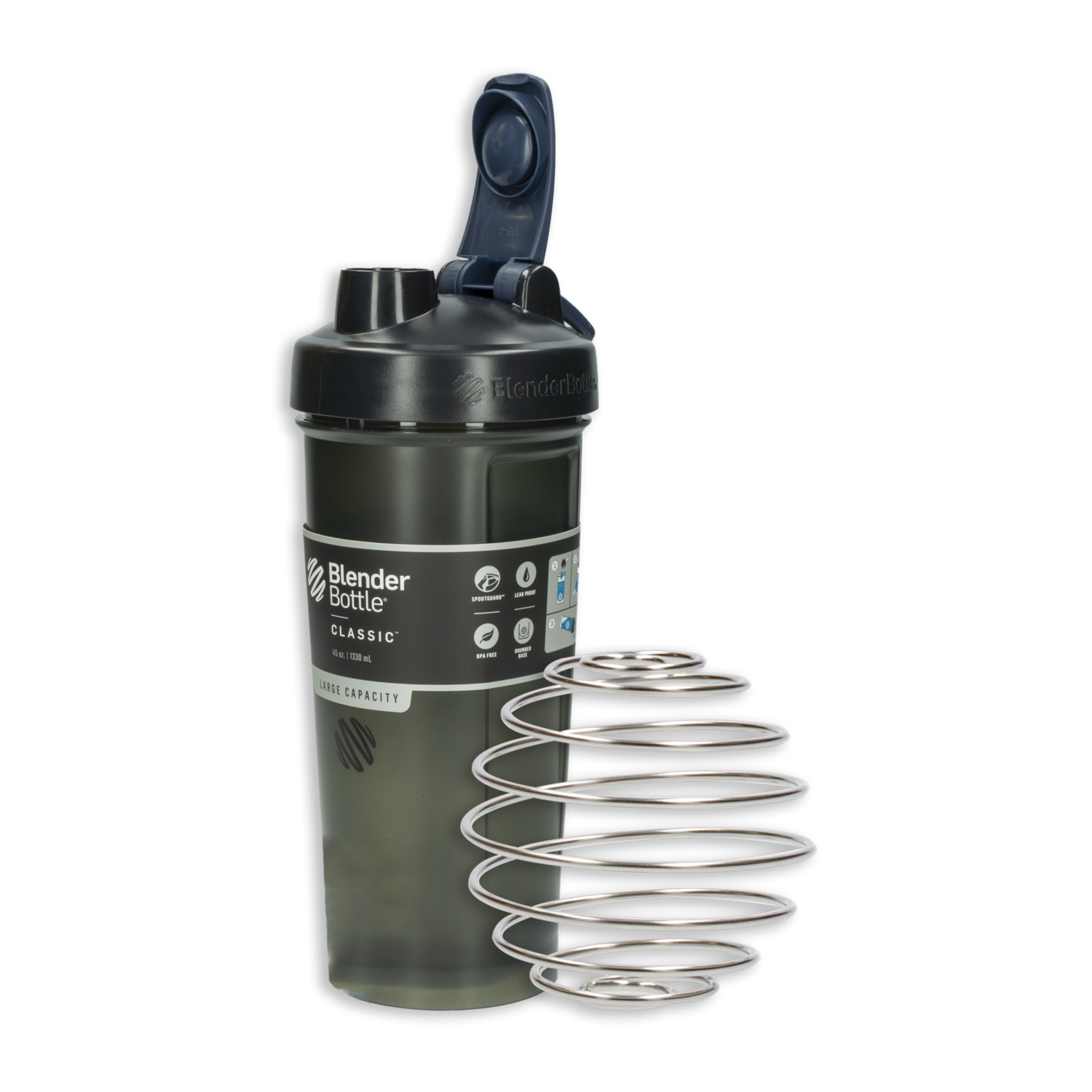 Tomatodo Classic Negra Con Bola Mezcladora BLENDER BOTTLE 1330 Ml